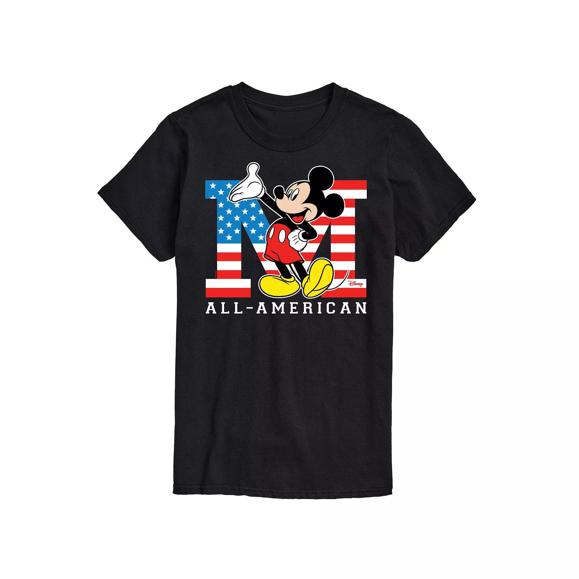 Disney's Mickey Mouse Men's Flag Graphic Tee, Size: Medium, Gray Product Image