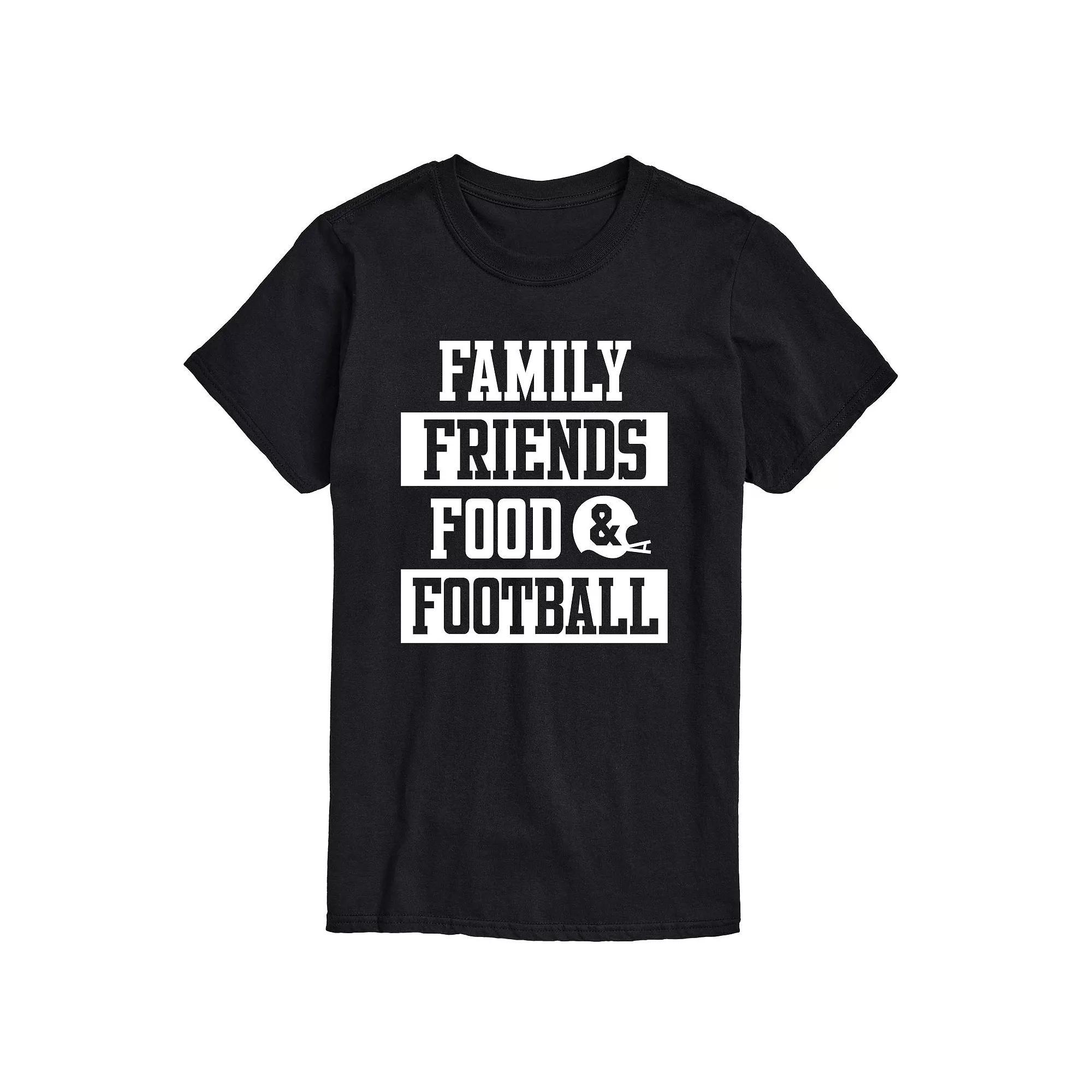 Big & Tall Family Friends Food Football Tee, Men's, Size: Large Tall, Black Product Image