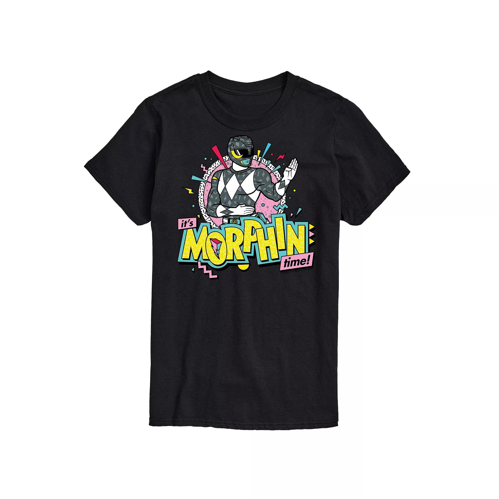 Big & Tall Power Rangers Morphin Time Black Graphic Tee, Mens Product Image