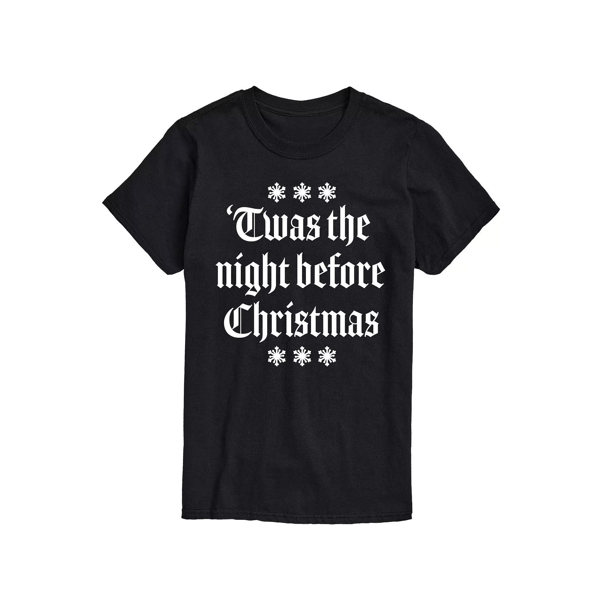 Men's Twas The Night Before Christmas Graphic Tee, Size: Medium, Red Product Image