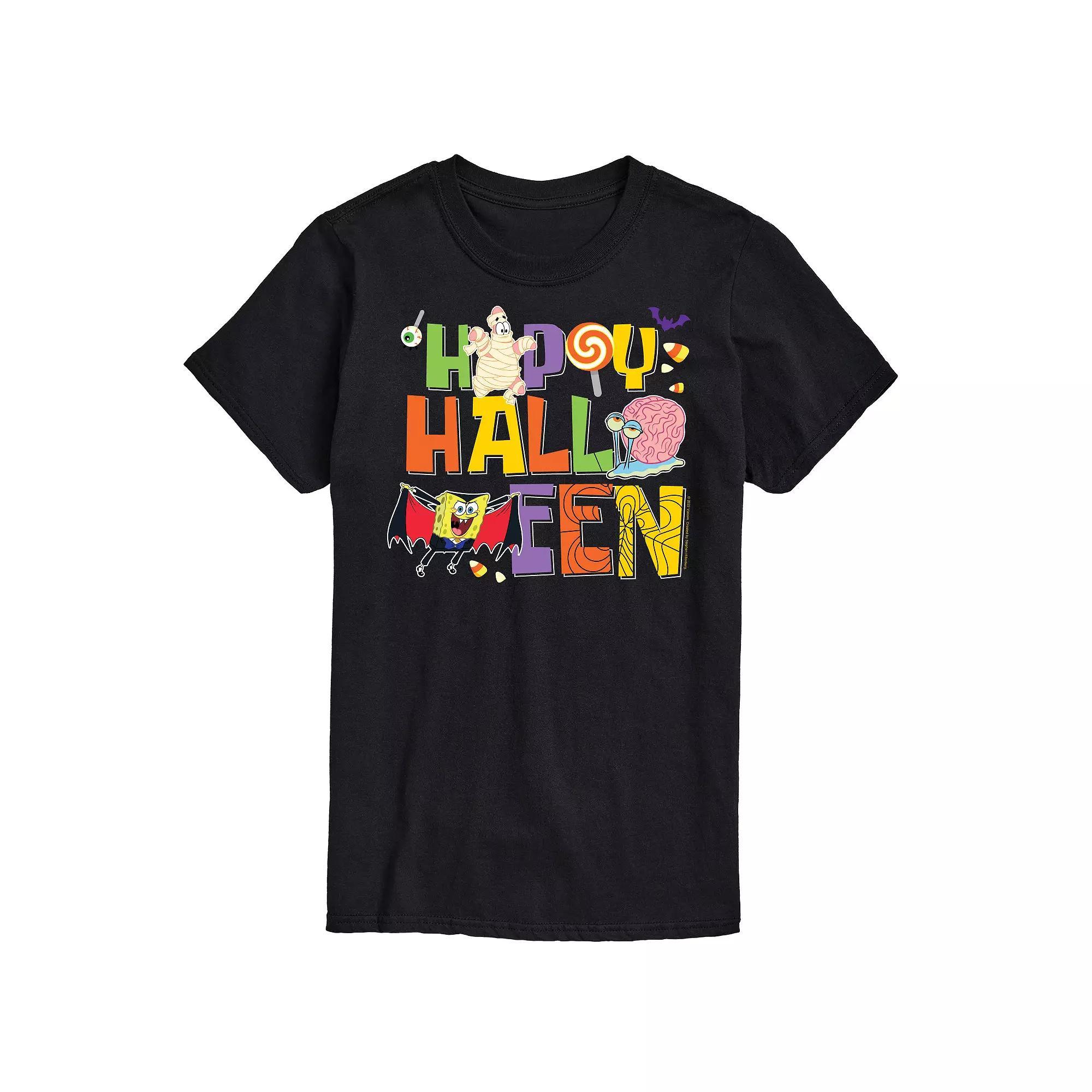 Big & Tall Spongebob Happy Halloween Graphic Tee, Mens Blue Product Image