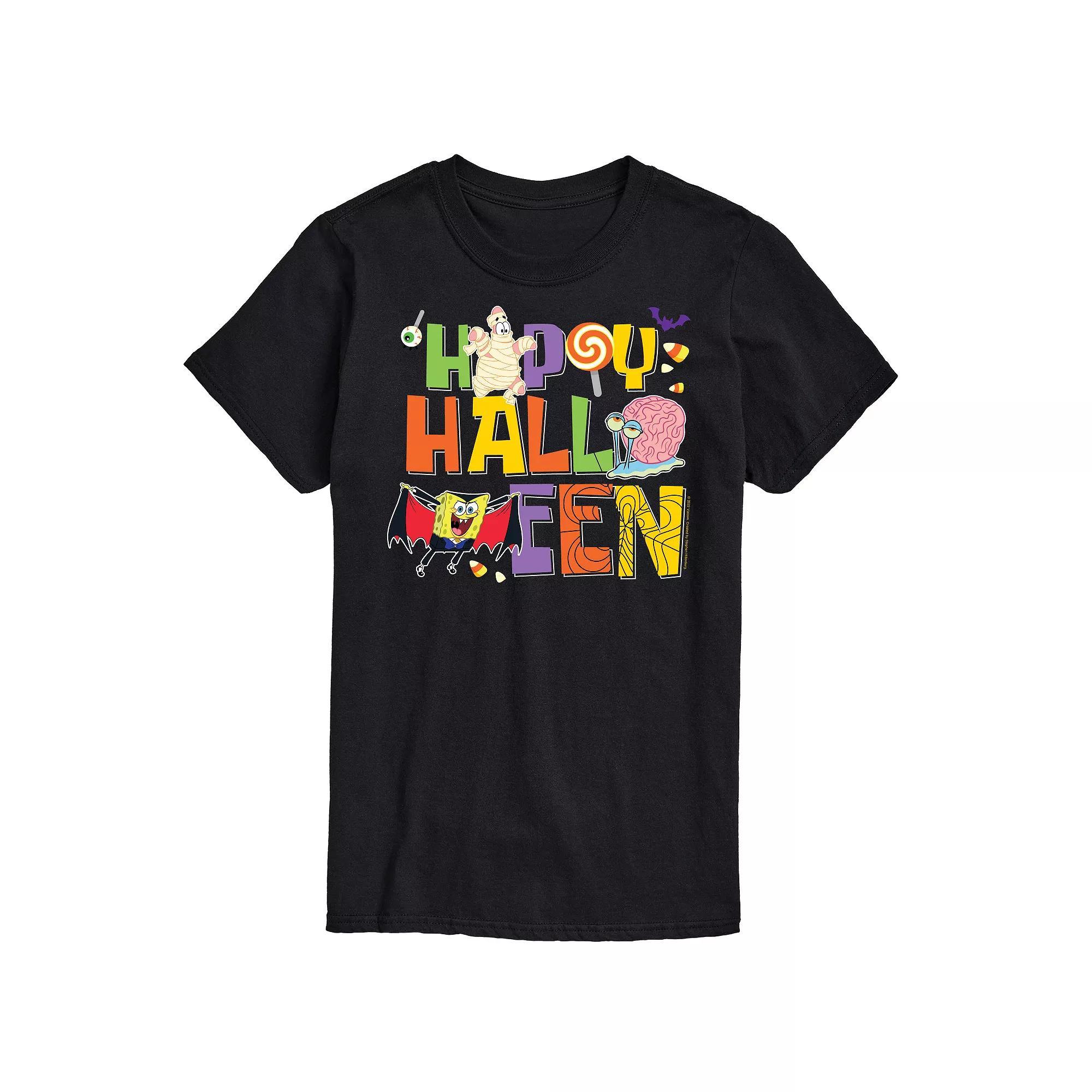 Big & Tall Spongebob Happy Halloween Graphic Tee, Mens Blue Product Image