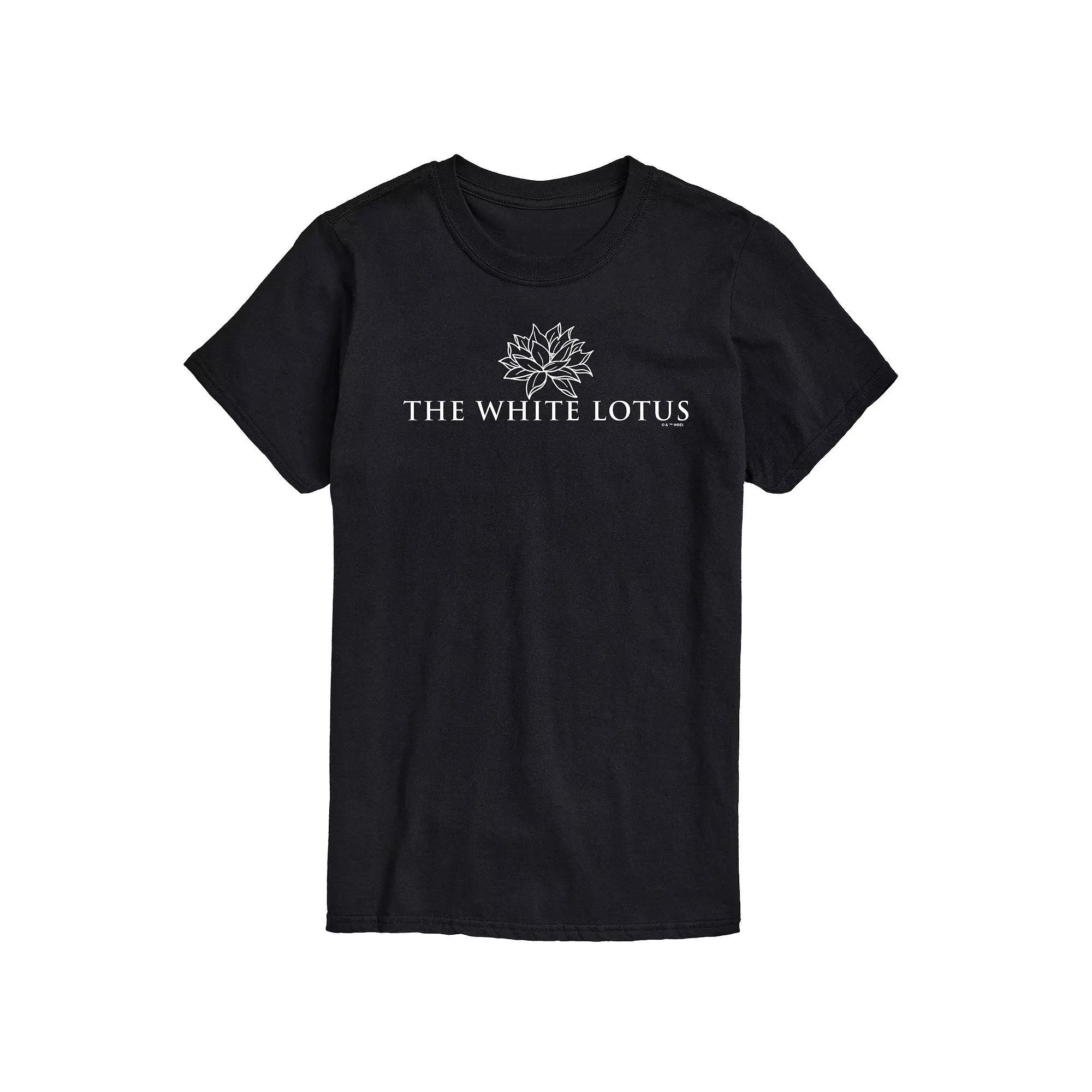 Mens White Lotus Logo Graphic Tee Grey Blue Product Image