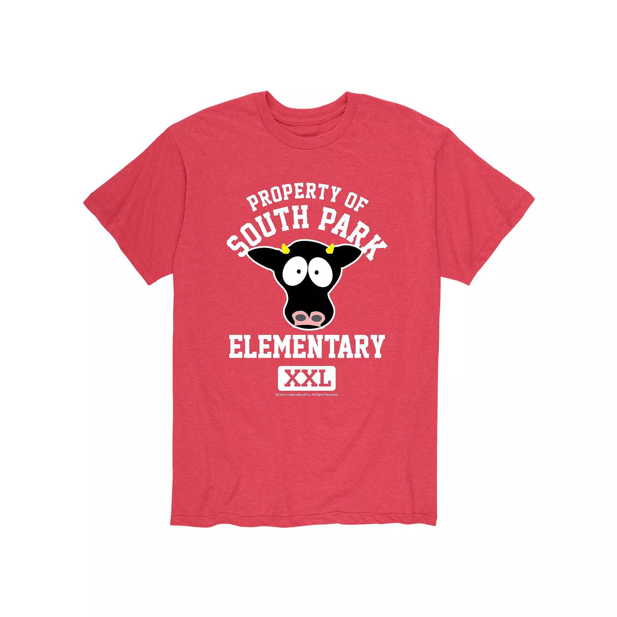 Mens South Park Elementary Tee Grey Red Product Image