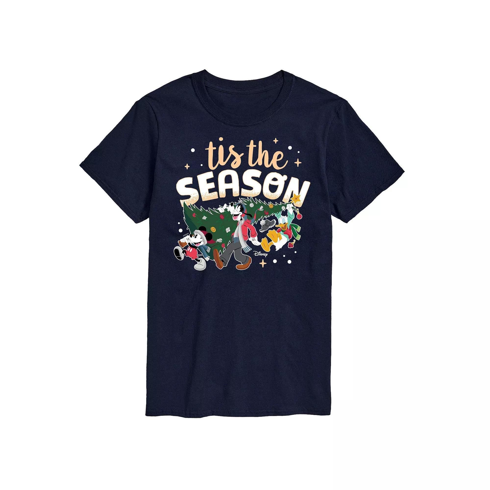 Disney's Mickey Mouse & Friends Men's Tis The Season Graphic Tee, Size: Small, Blue Product Image