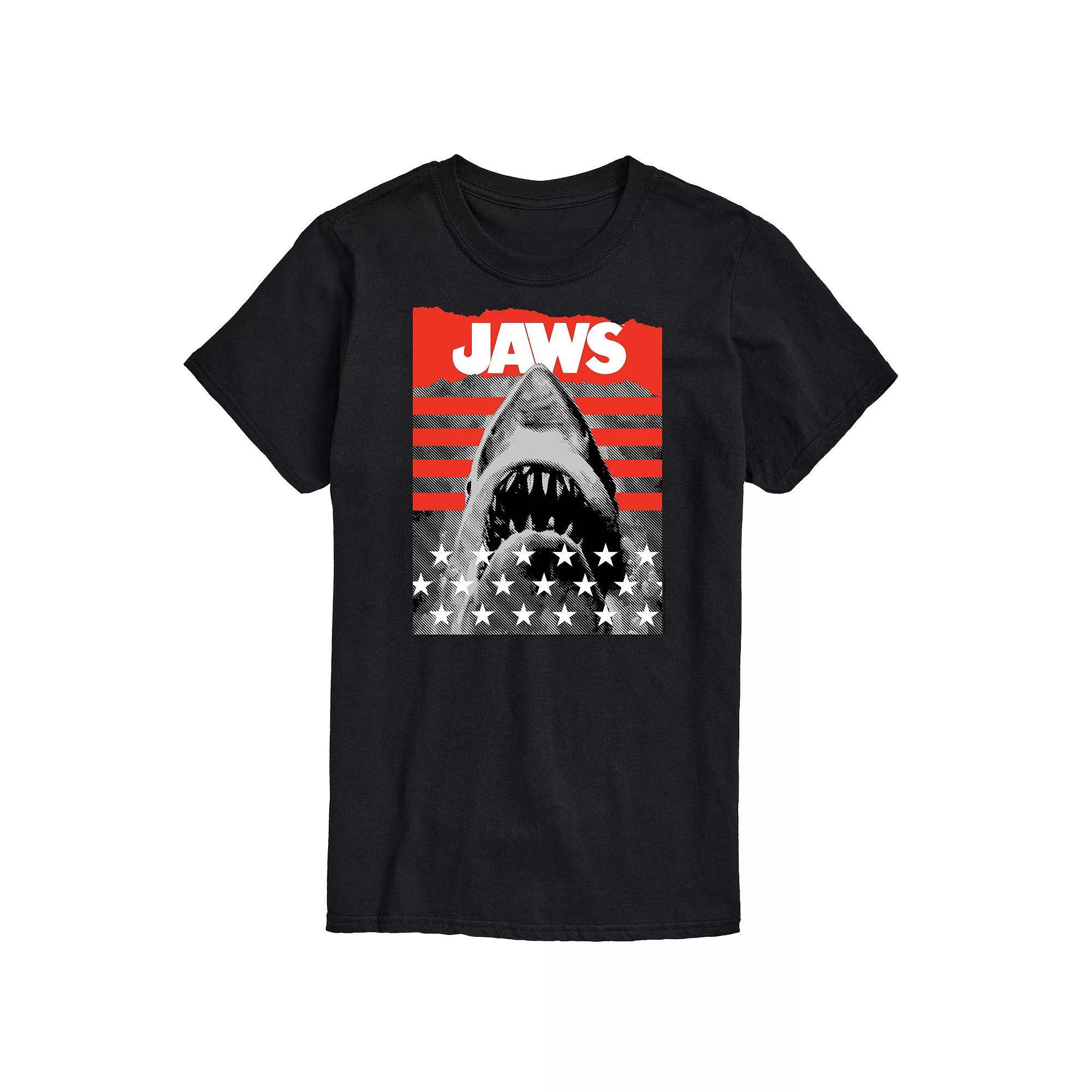 Big & Tall Jaws and Stripes Tee, Men's, Size: XL Tall, Black Product Image