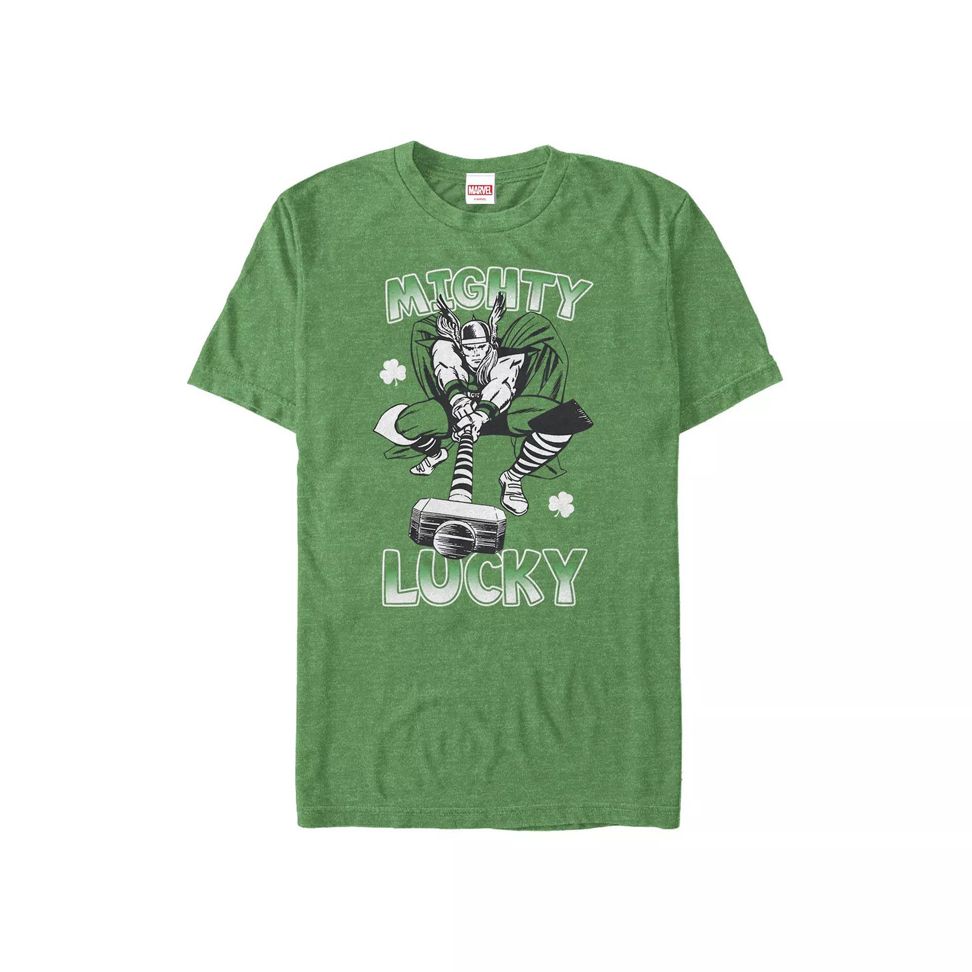 Big & Tall Marvel Mighty Lucky Graphic Tee, Men's, Size: 4XL Tall, Kelly Grey Product Image