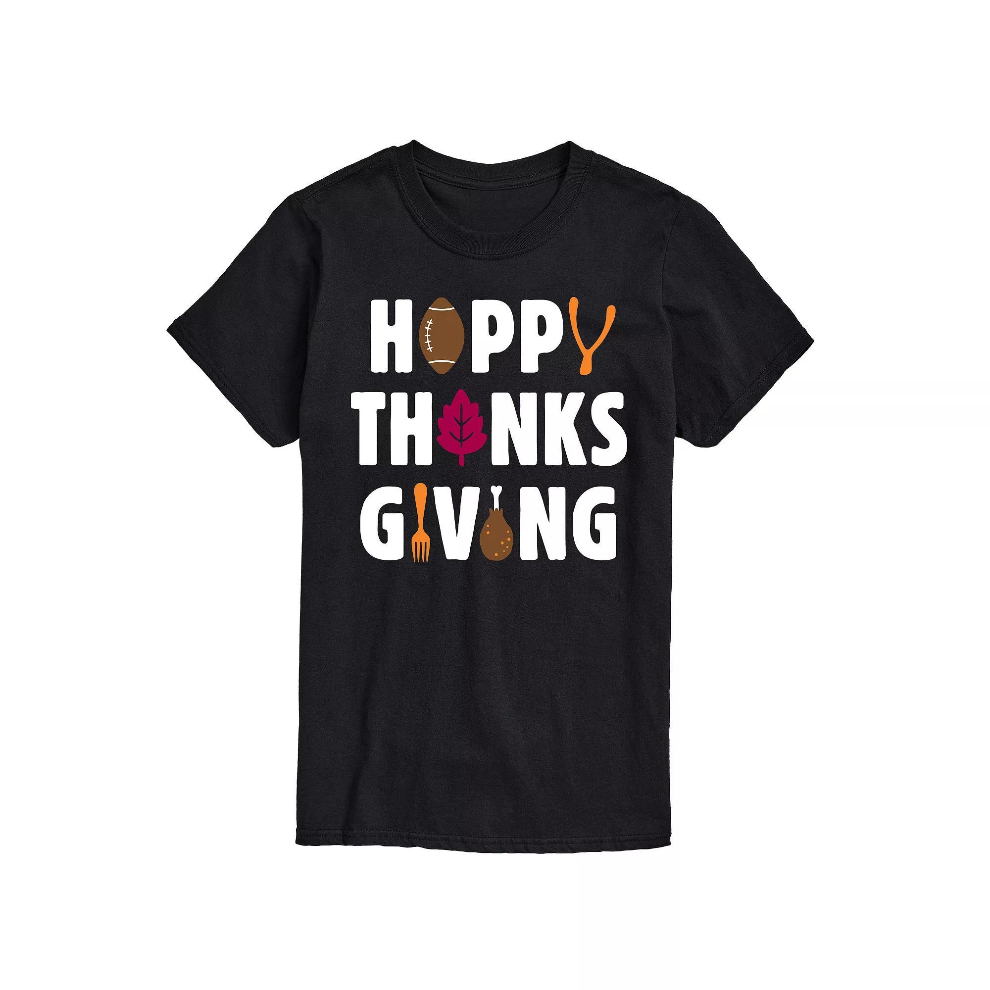 Men's Happy Thanksgiving Icons Graphic Tee, Size: XL, Blue Product Image