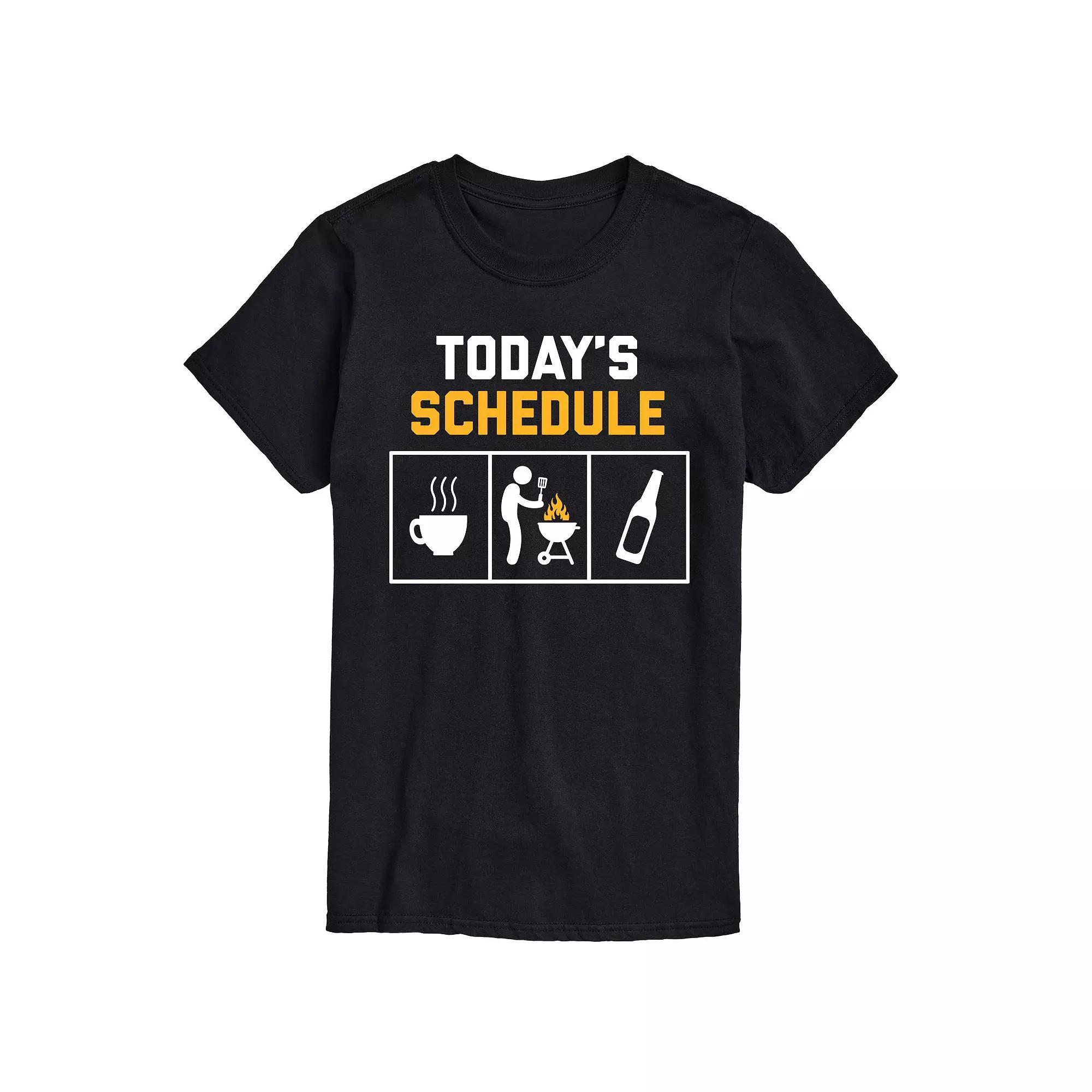 Big & Tall Todays Schedule Grilling Beer Tee, Mens Grey Product Image
