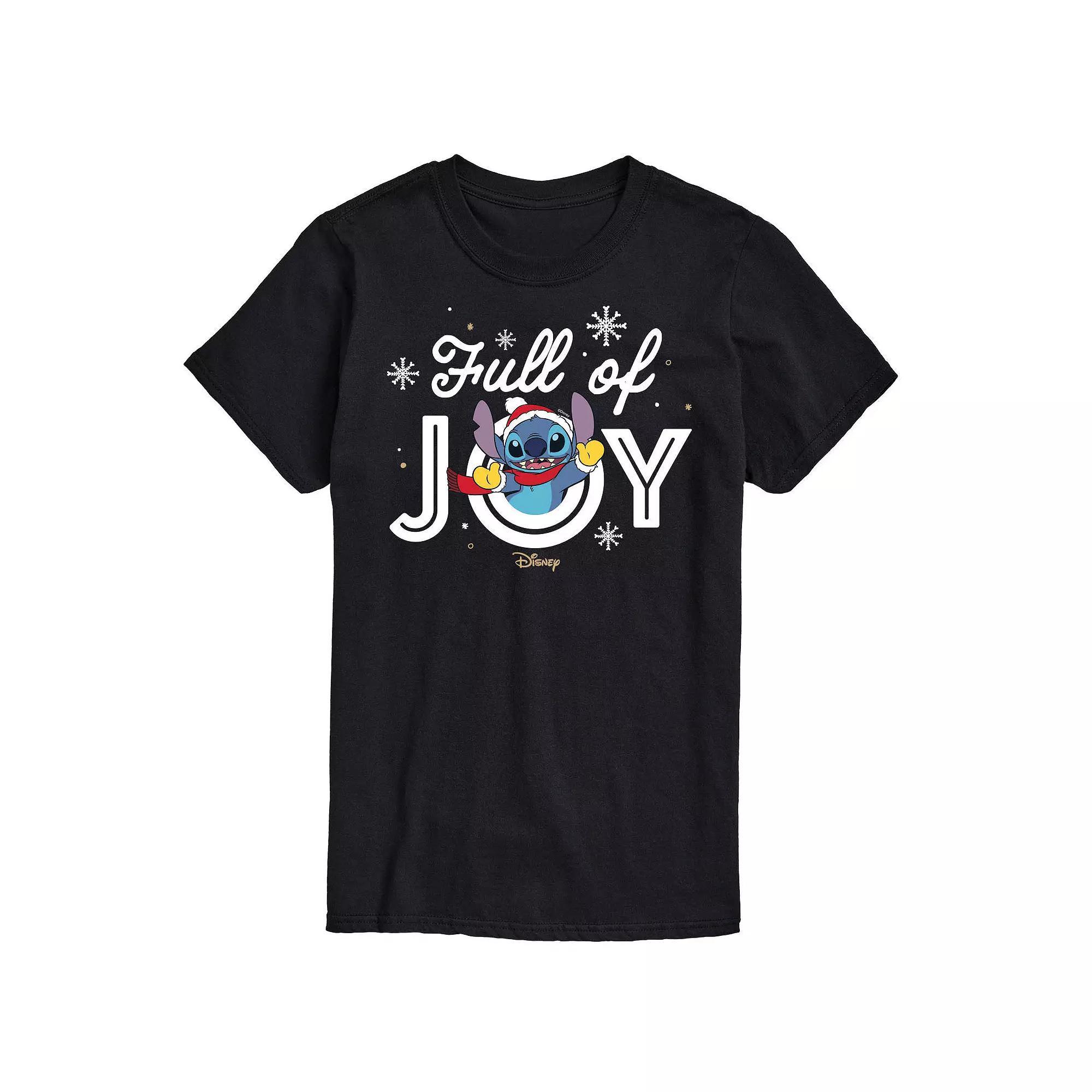 Disneys Lilo & Stitch Mens Full Of Joy Graphic Tee Blue Product Image