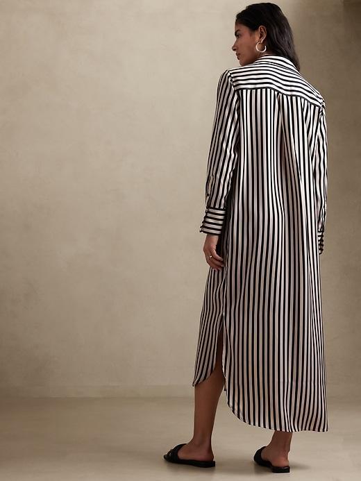 Satin Maxi Shirtdress Product Image