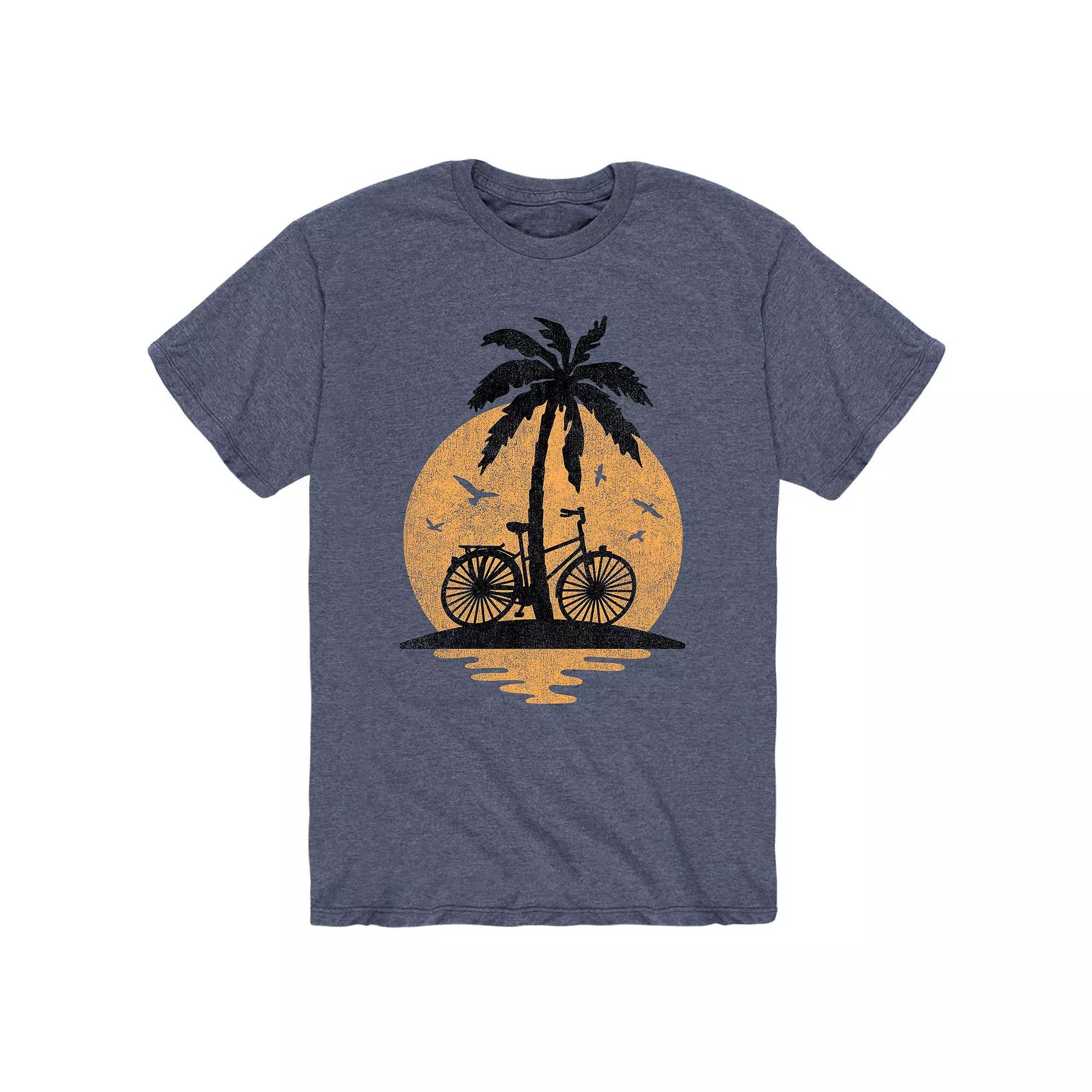 Mens Sunset Palm Tree Bike Tee Product Image