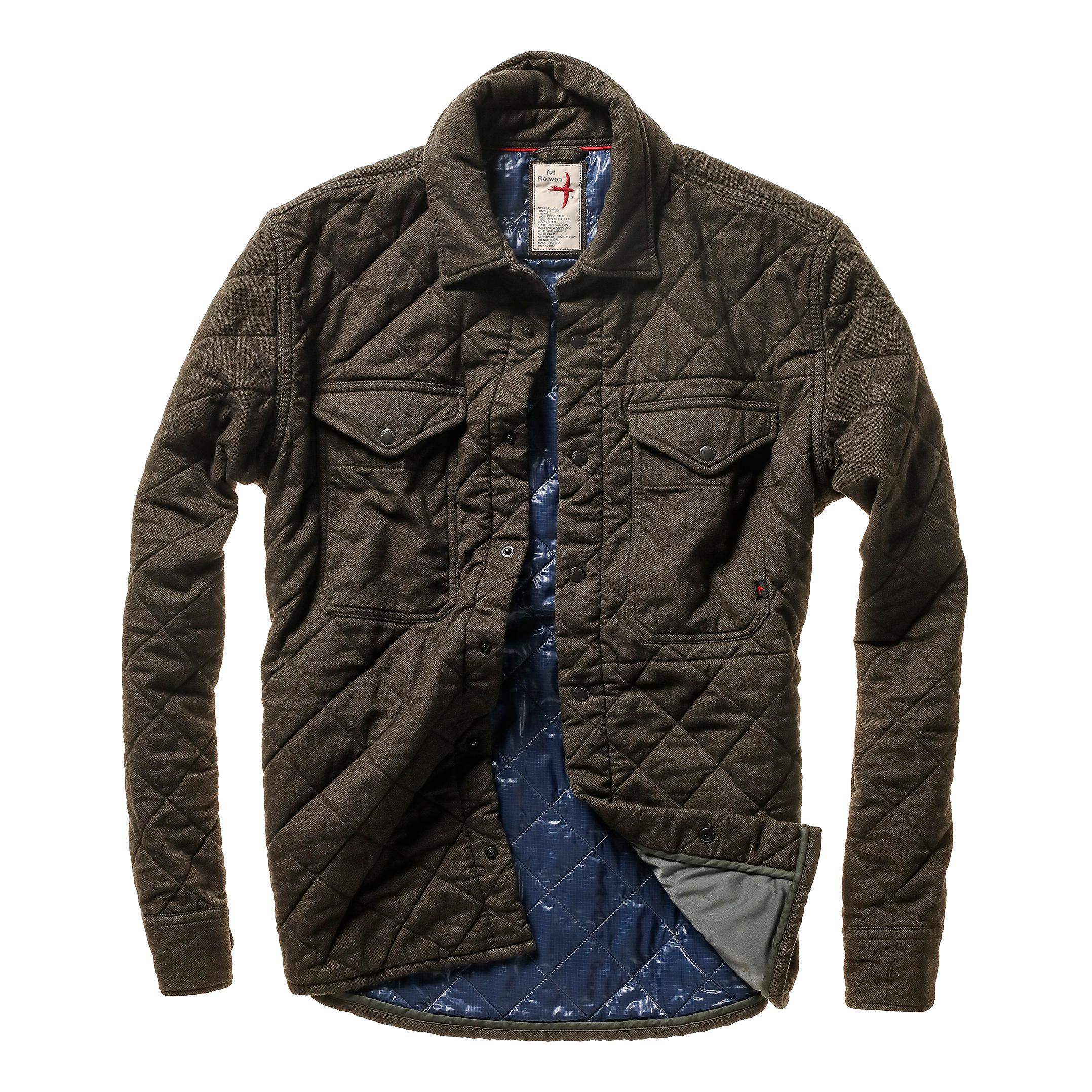 Tick Weave Quilted Shirt Jacket Product Image
