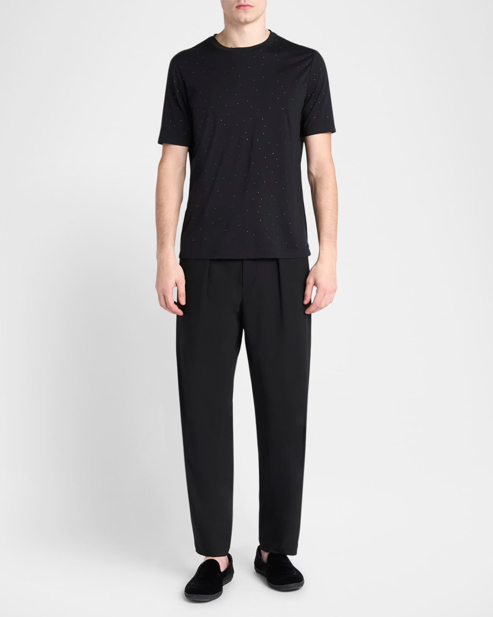 Men's Crystal Studded Pima Cotton Crewneck T-Shirt Product Image