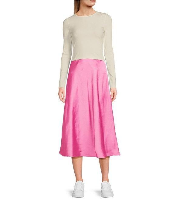 GB Satin Midi Skirt Product Image