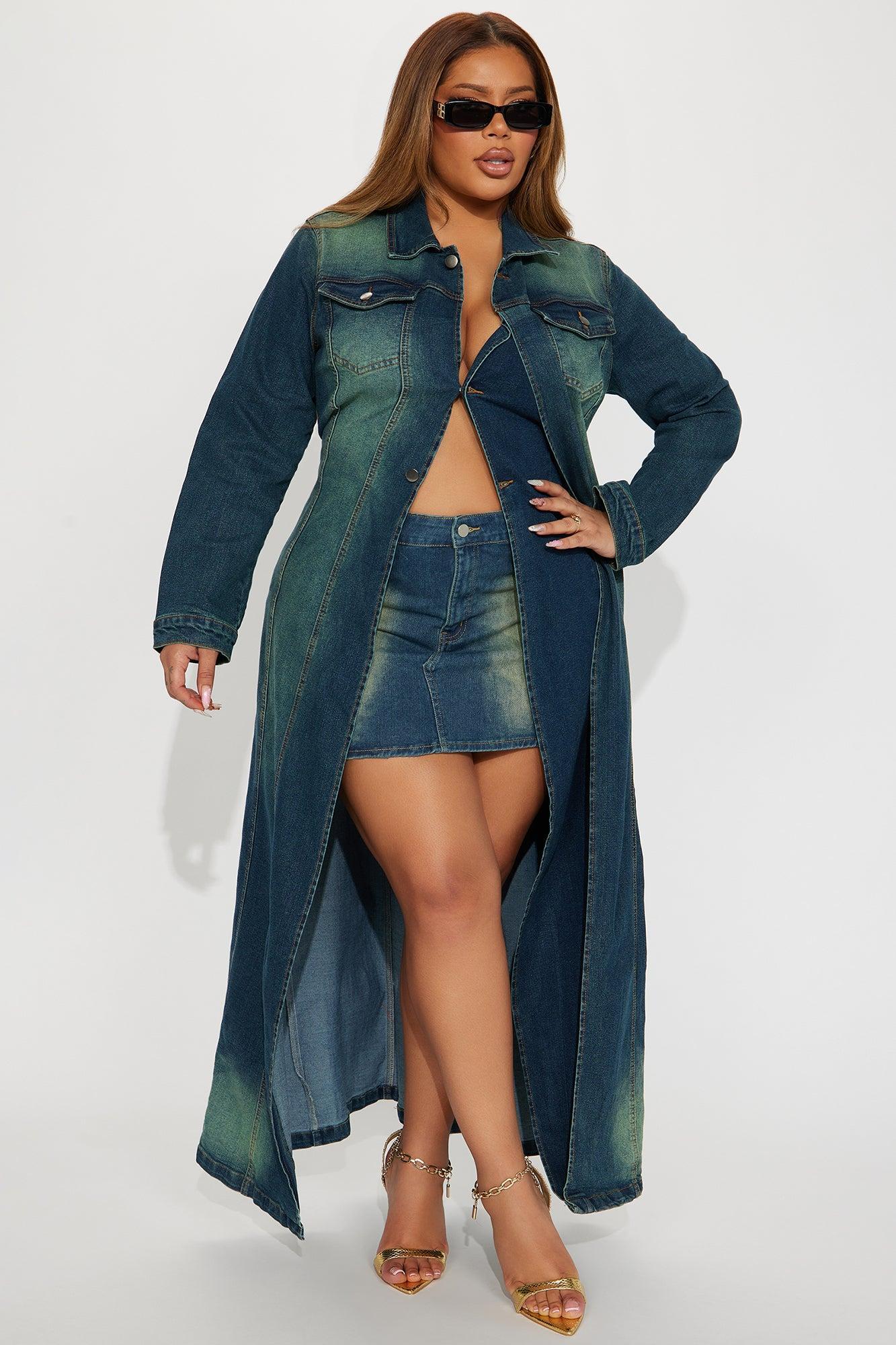 Follow My Lead Denim Trench - Dark Wash Product Image
