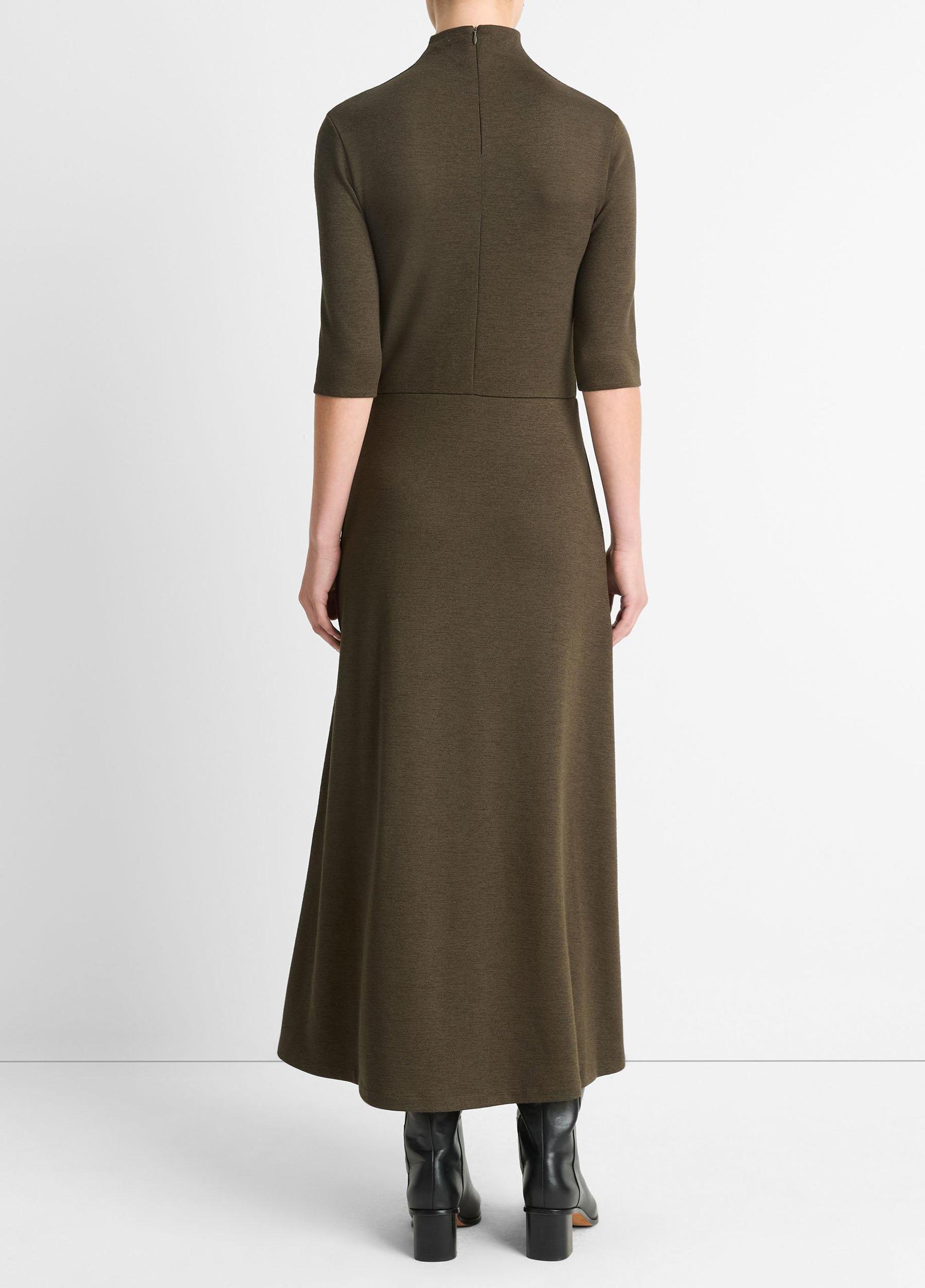 Womens Elbow-Sleeve Turtleneck Dress, Vine, Size XS Vince Product Image