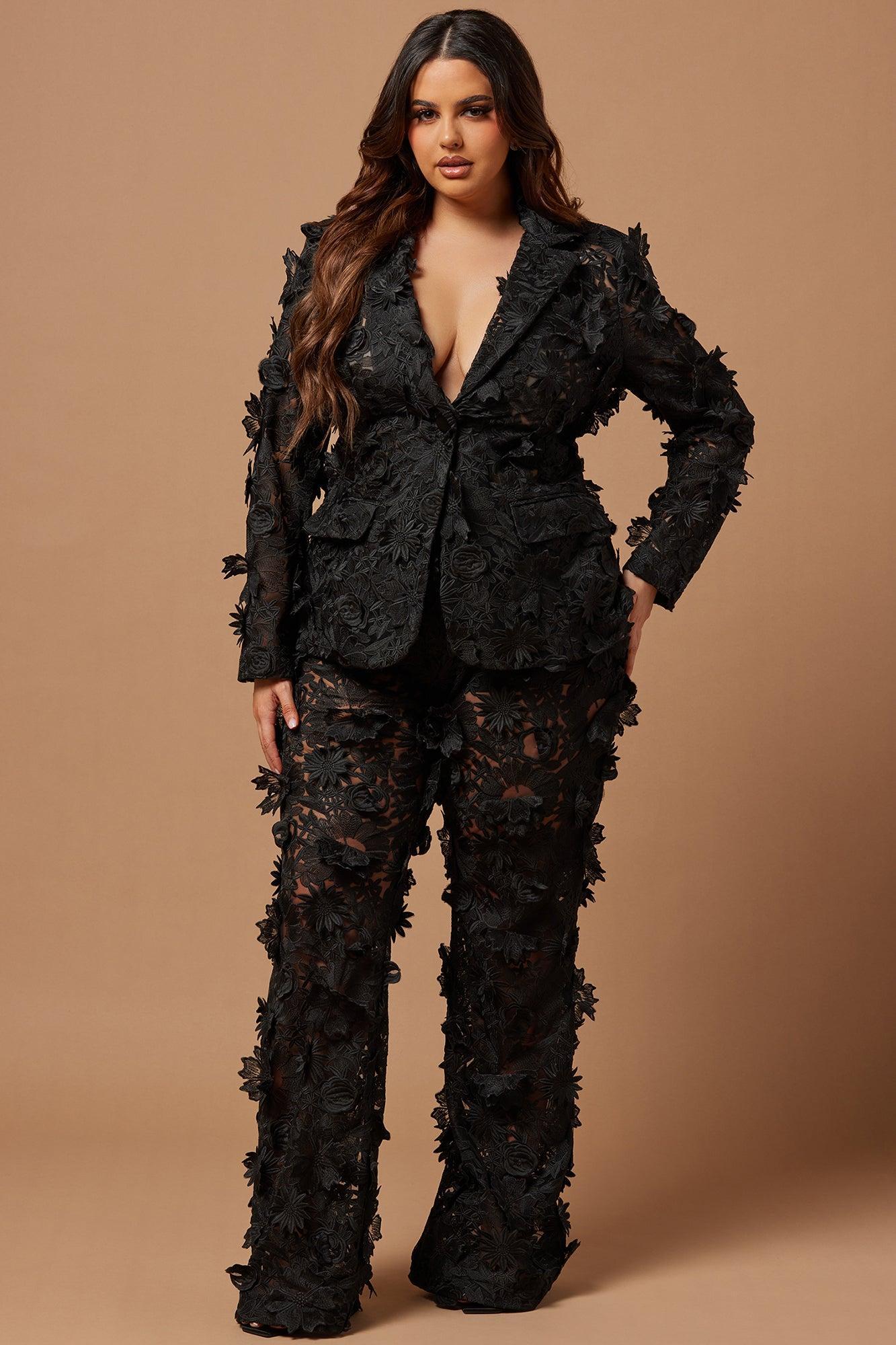 Denise Embroidered Blazer - Black Product Image