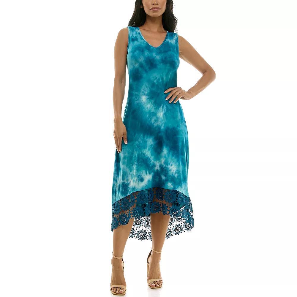 Women's Nina Leonard High-Low Midi Dress, Size: Medium, Deep  Red Product Image