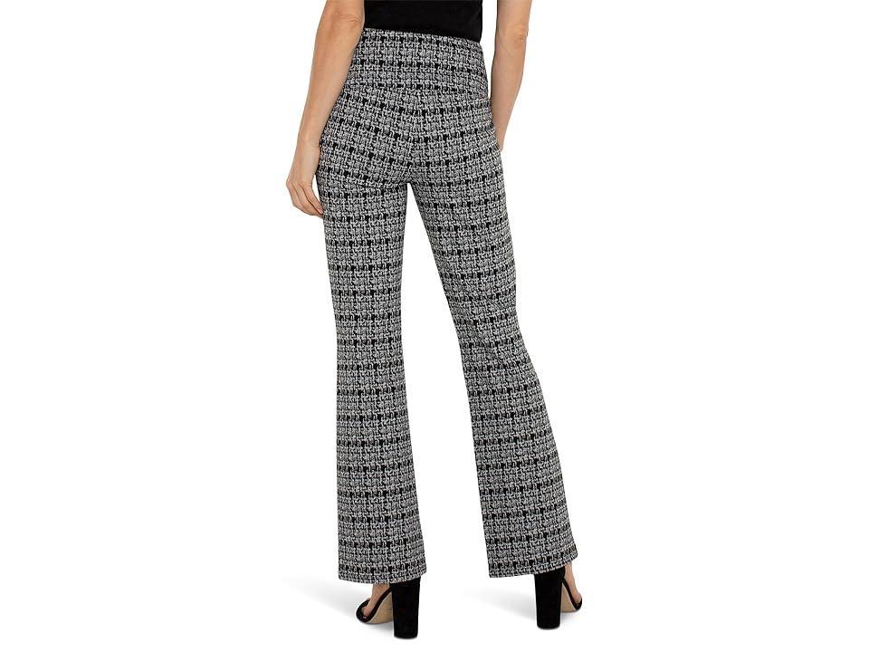 Liverpool Los Angeles Pearl Full Length Flare with Pintucks Hi Rise Plaid Knit Grey Plaid) Women's Dress Pants Product Image