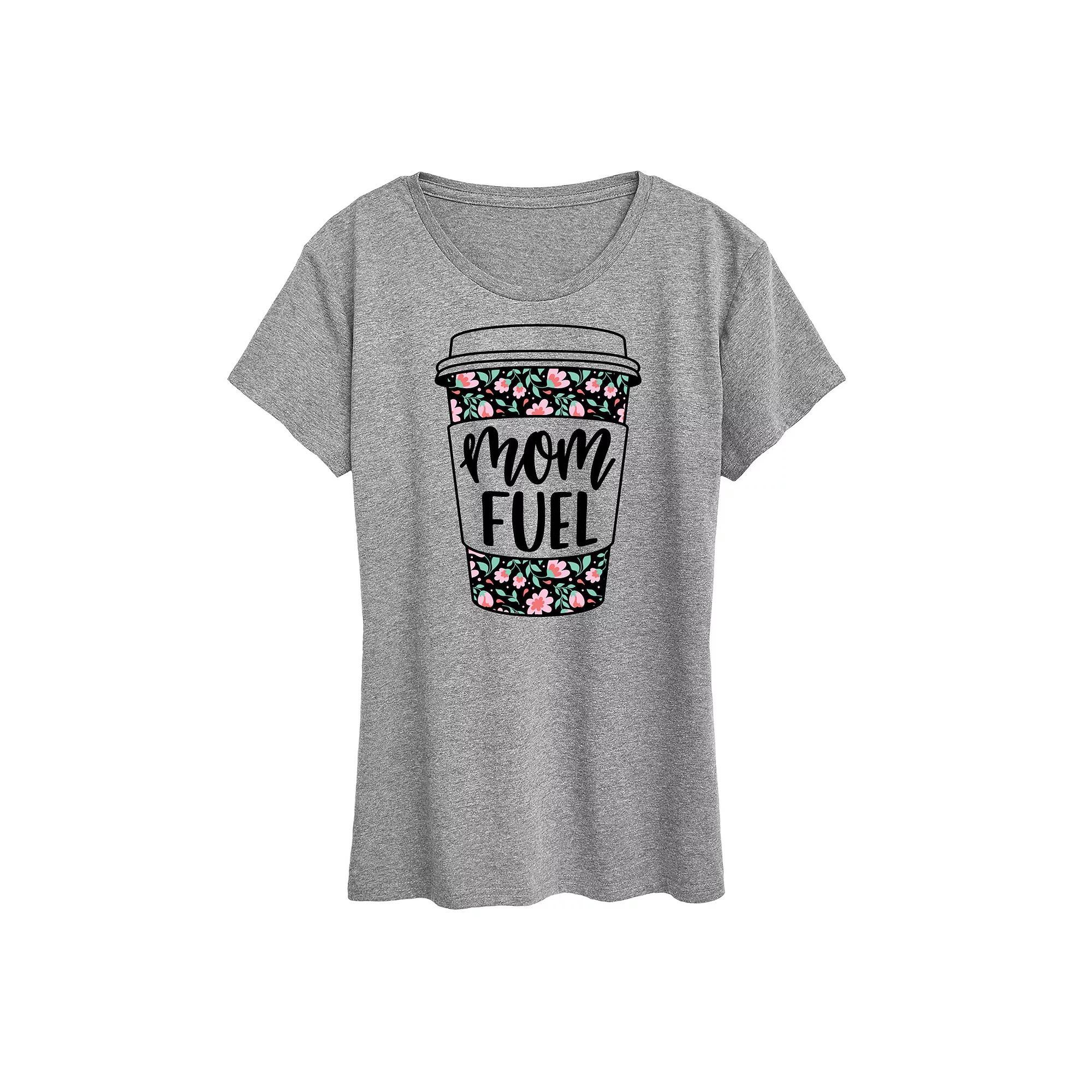 Womens Mom Fuel Floral Coffee Graphic Tee Product Image