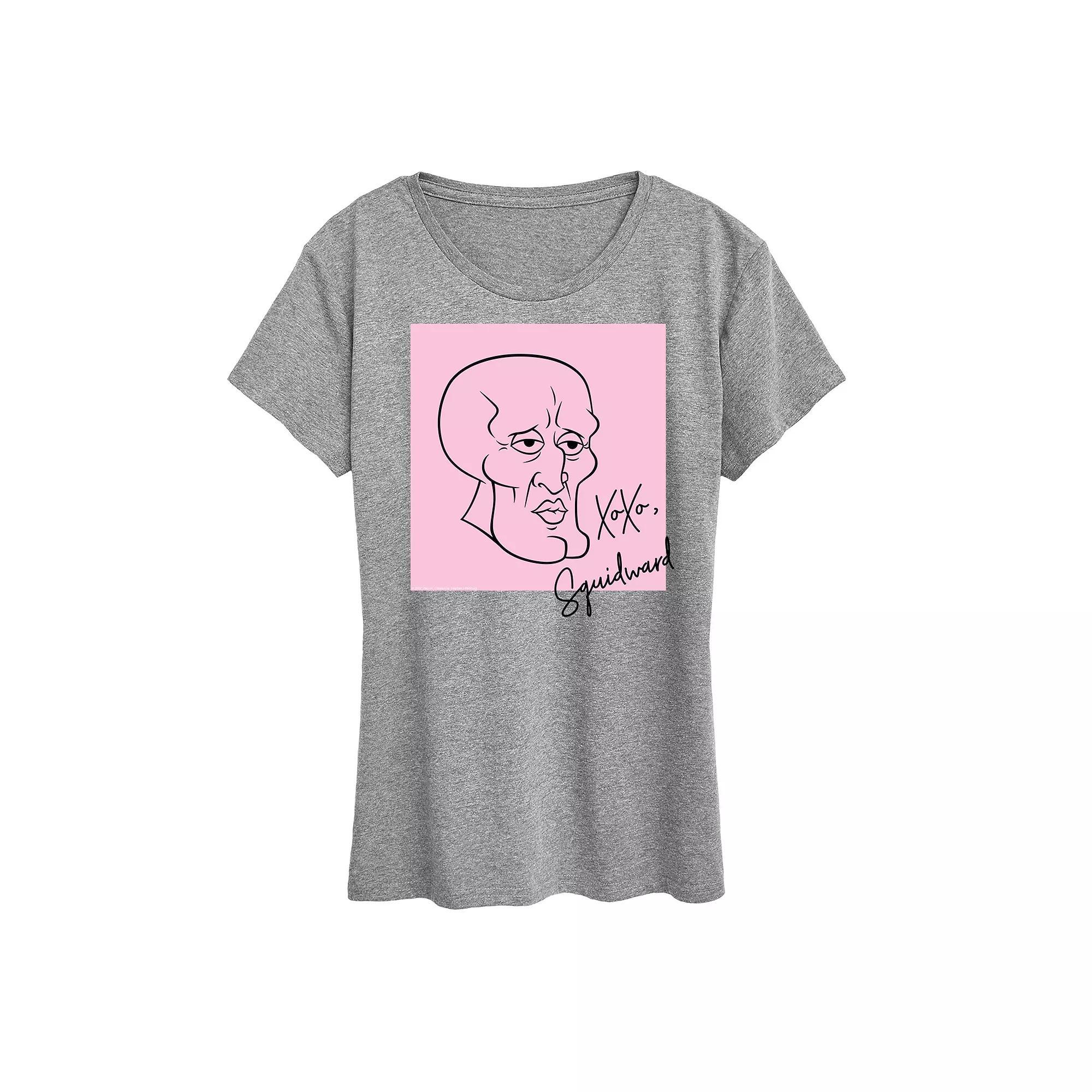 Womens Spongebob Squarepants XOXO Squidward Graphic Tee Product Image
