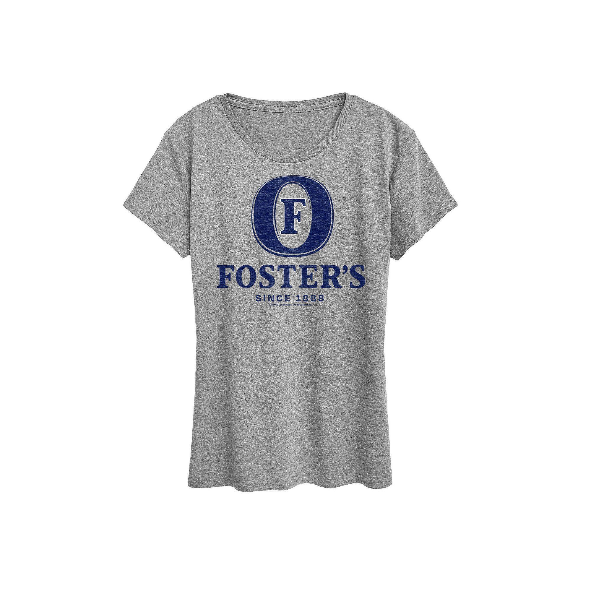 Womens Fosters Navy Blue Logo Graphic Tee Grey Gray Product Image