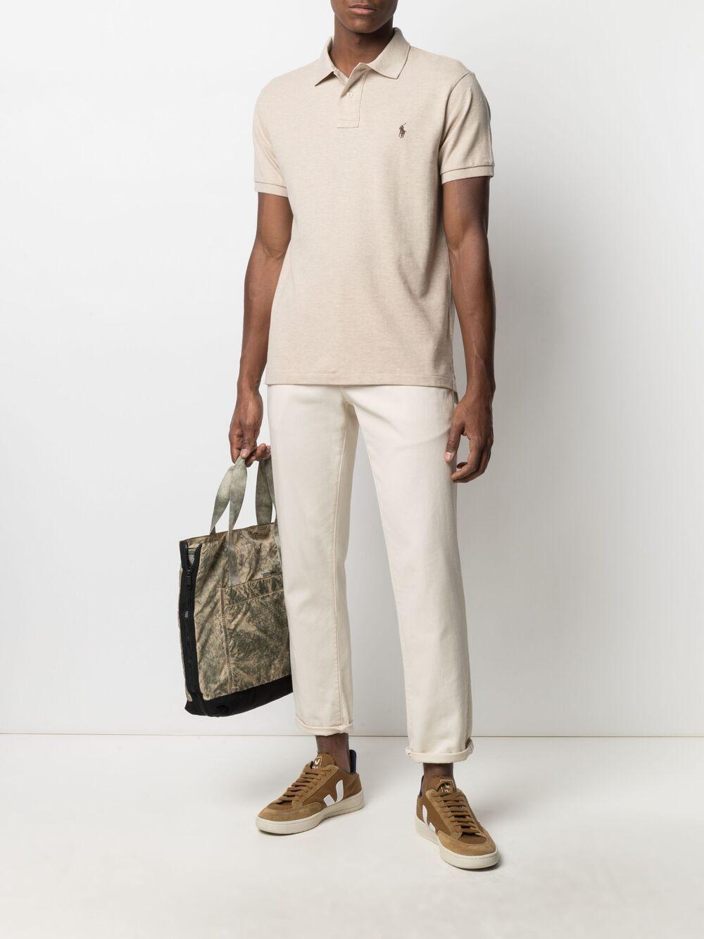Logo-embellished Polo Shirt In Neutrals Product Image