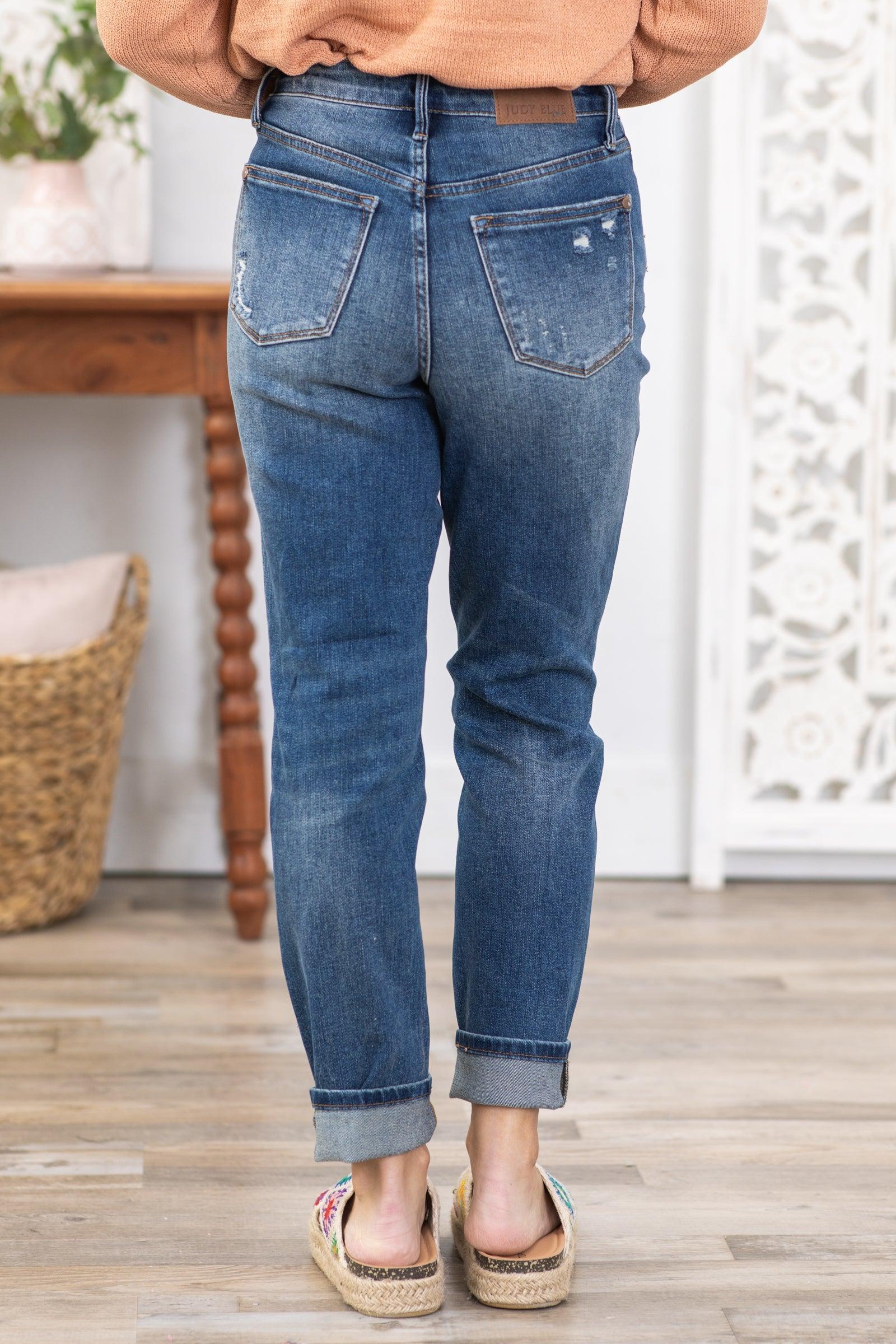 Judy Blue Tummy Control Dark Wash Slim Jeans Product Image