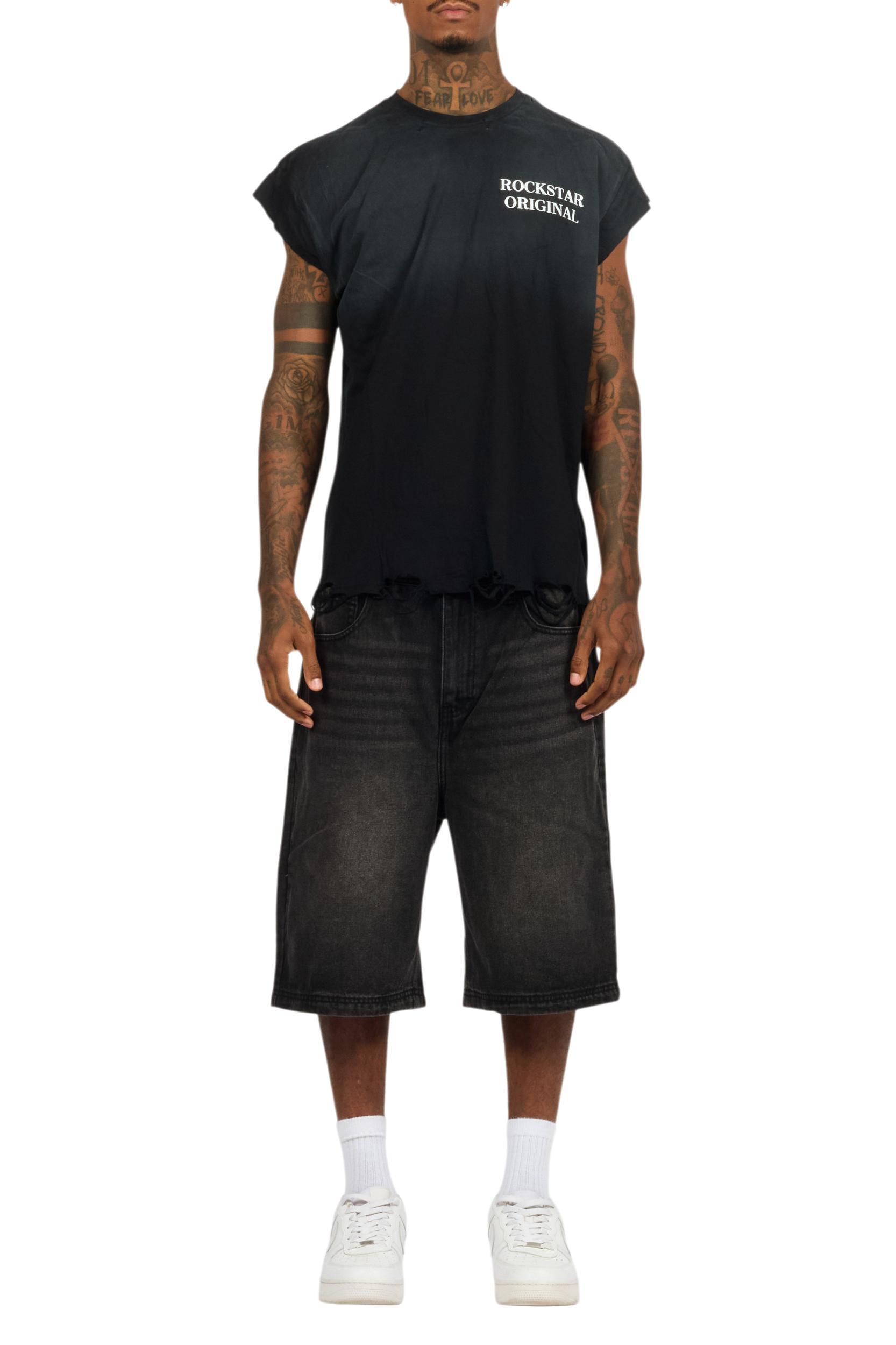 Drako Black Muscle Tee/Denim Jort Set Male Product Image