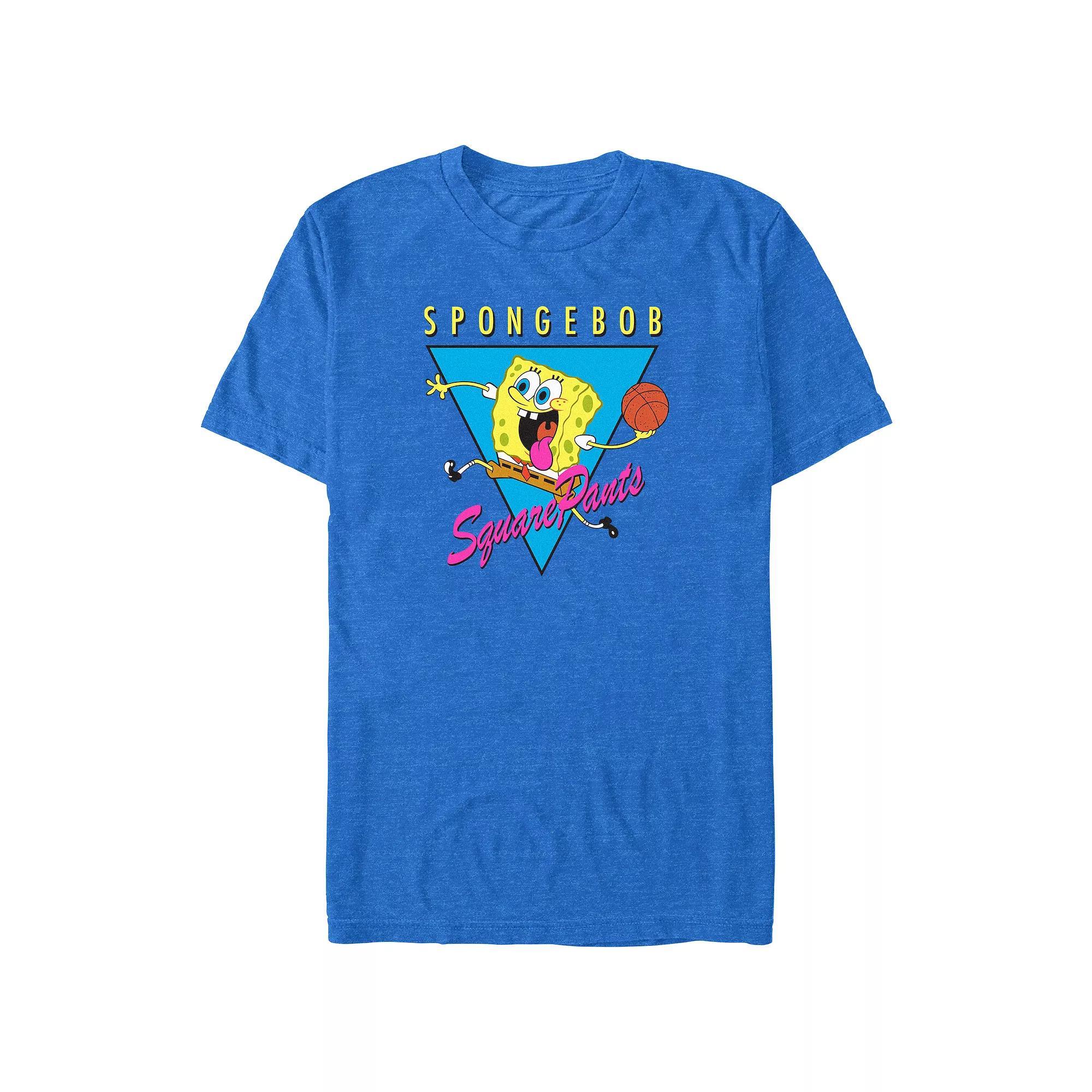 Big & Tall SpongeBob SquarePants Basketball Player Graphic Tee, Men's, Size: 4XL, Royal Grey Product Image
