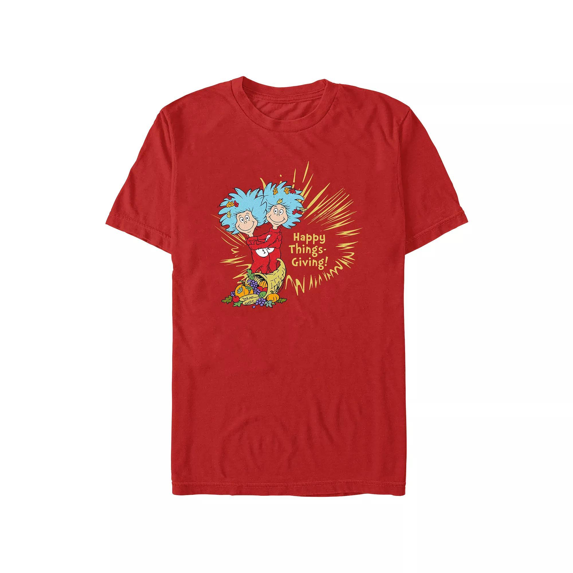 Men's Dr. Seuss Happy Things-Giving! Graphic Tee, Size: Large, Red Product Image