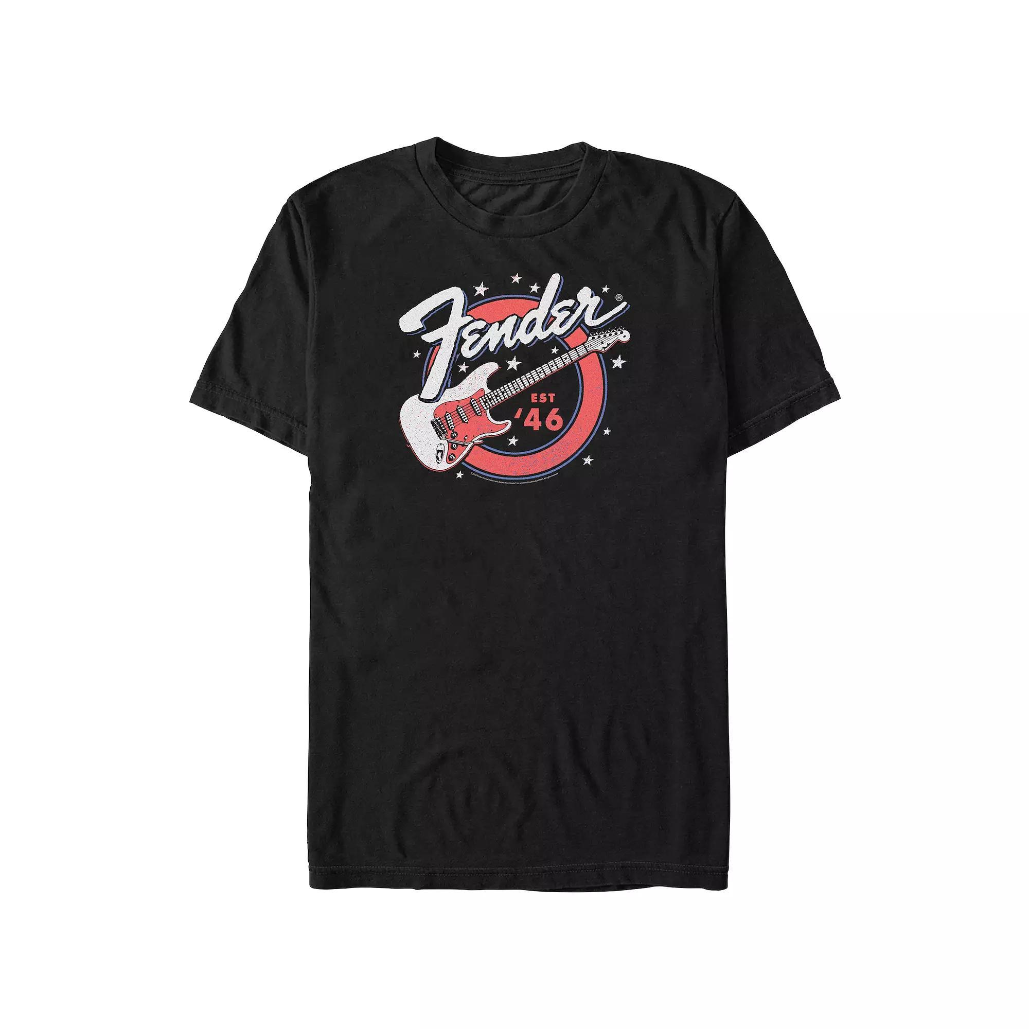 Big & Tall Fender Red White And Blue Est. 1946 Graphic Tee, Men's, Size: 4XL Tall, Black Product Image