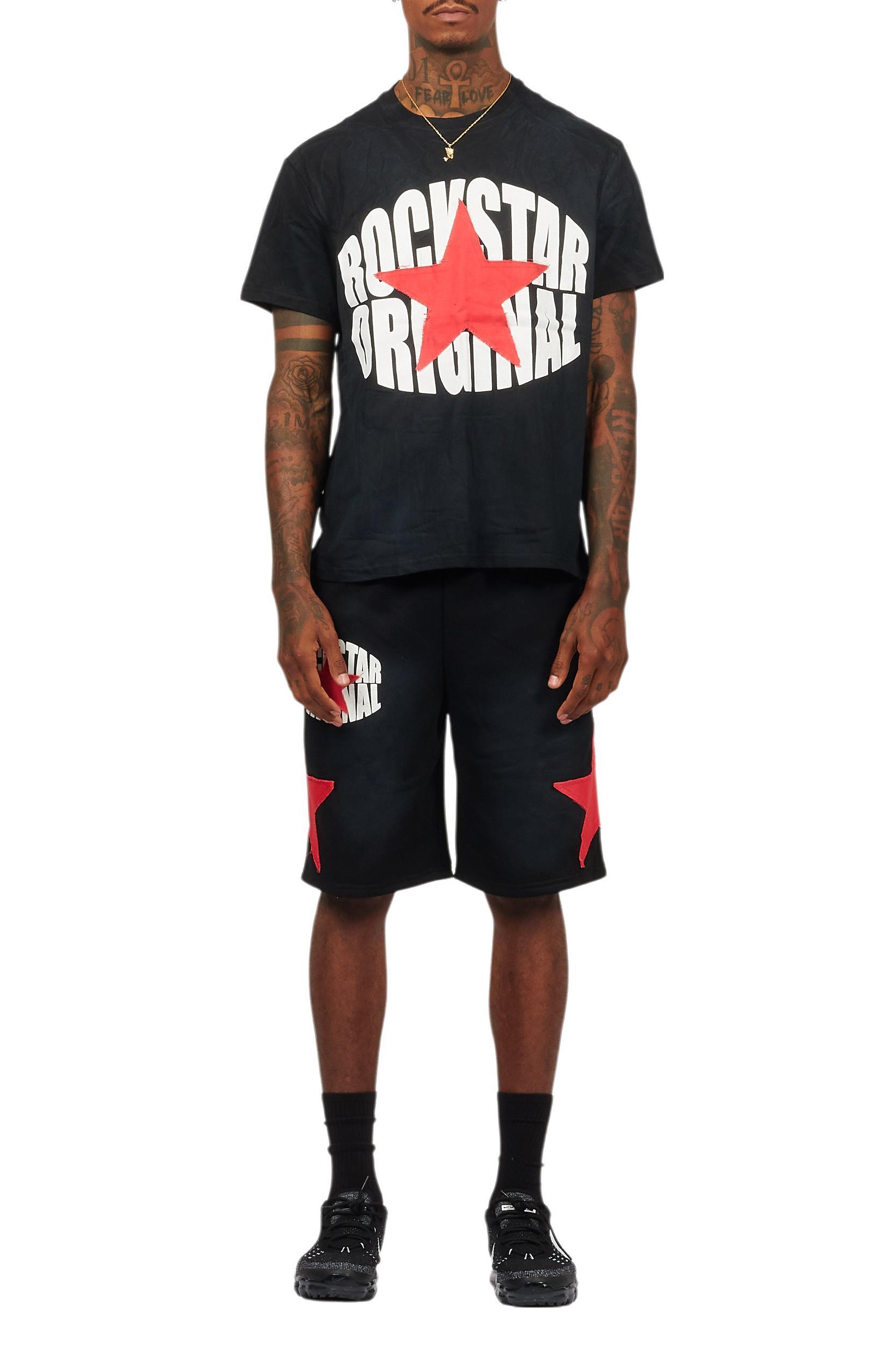 Sarge Vintage Black T-Shirt/Short Set Male Product Image