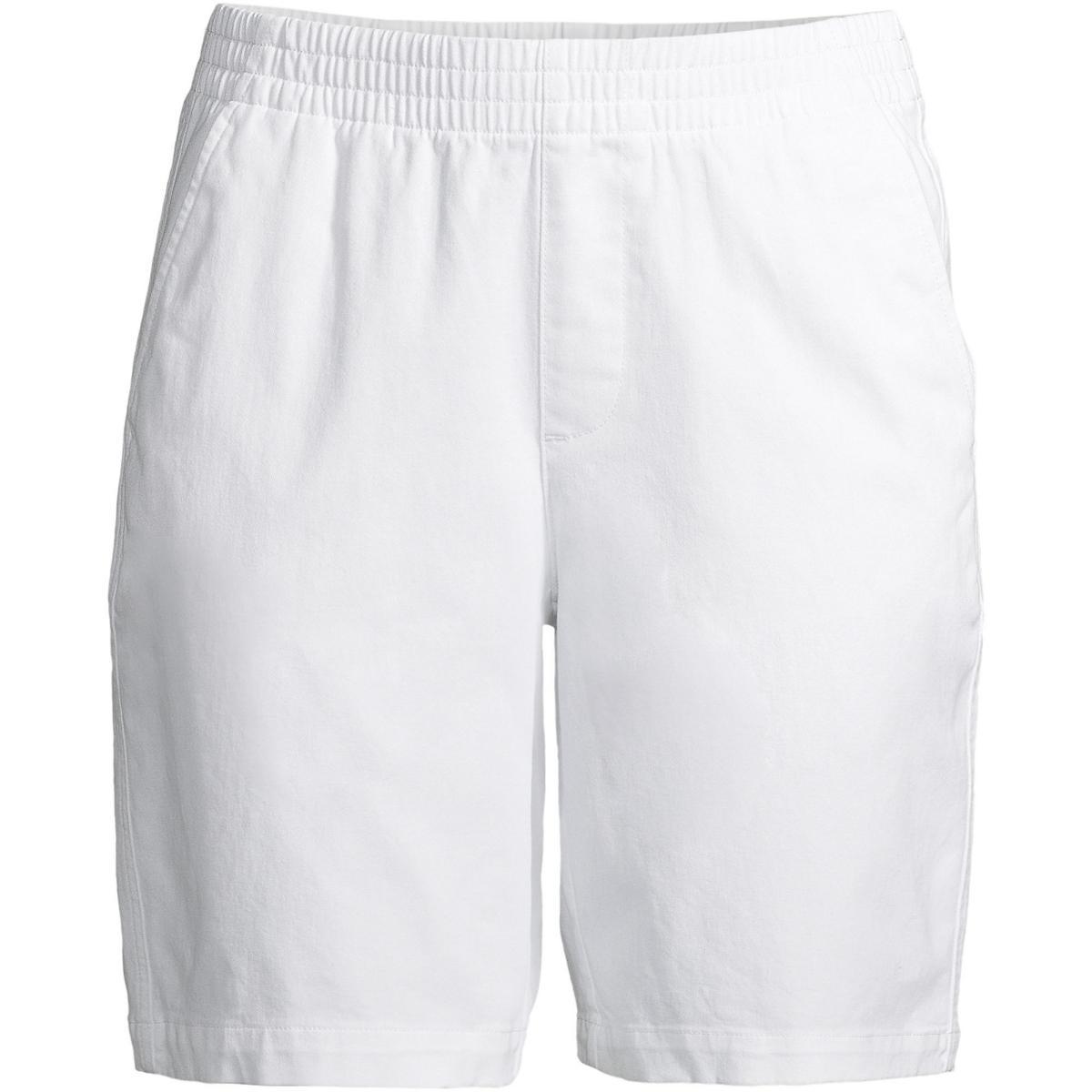 Petite Lands End Pull-On Chino Bermuda Shorts, Womens Green Moss Product Image