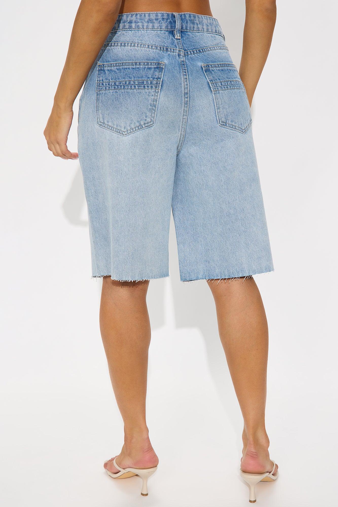 Coastal Classic Bermuda Denim Shorts - Light Wash Product Image