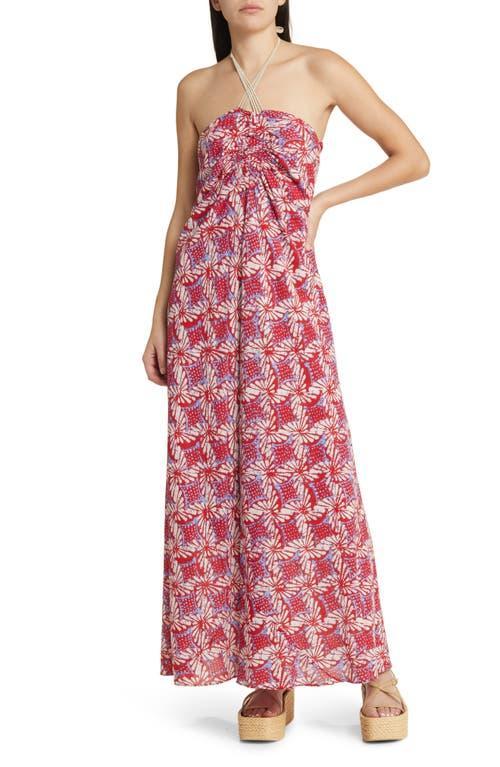 Womens Maya Floral Cotton Halterneck Maxi Dress Product Image