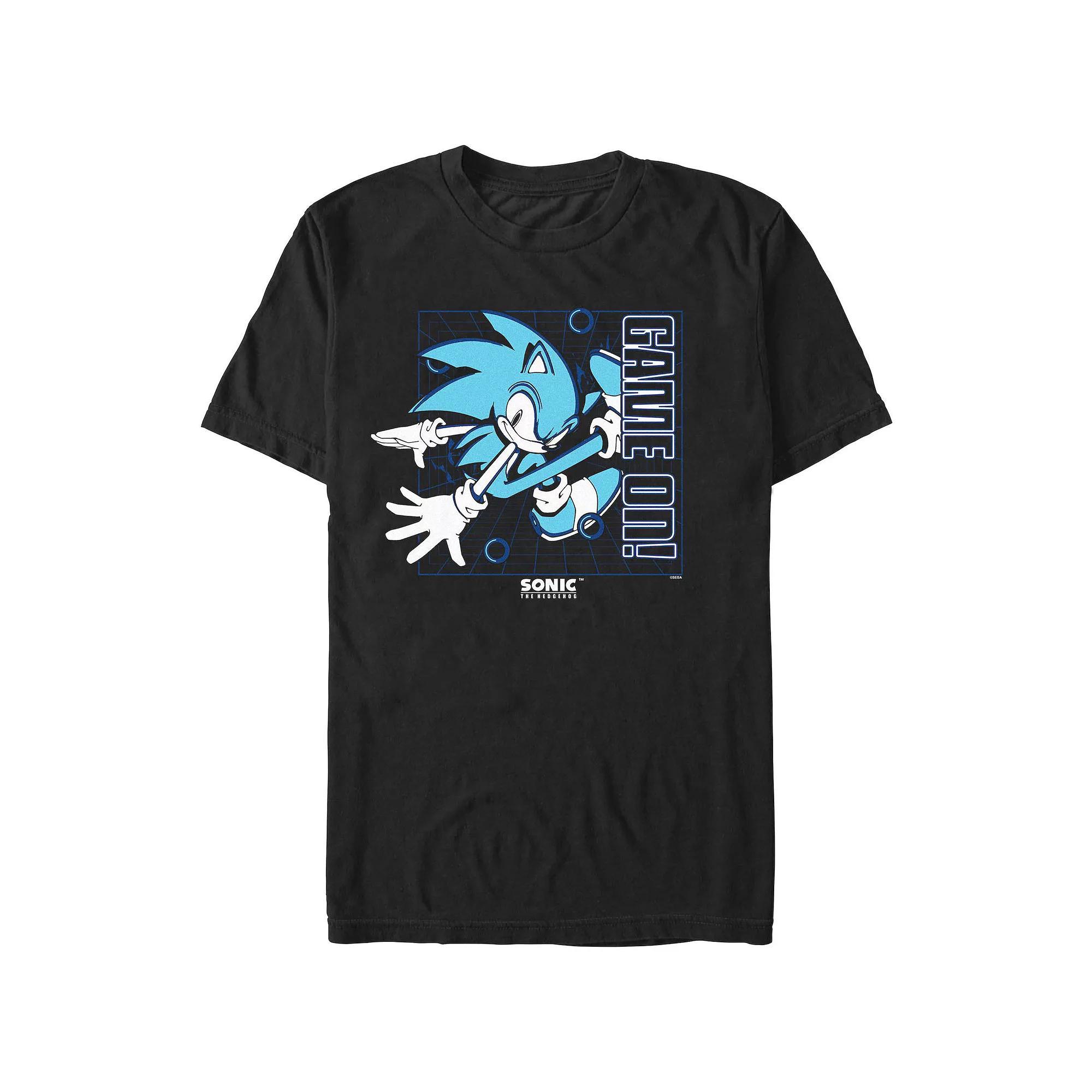 Men's Sonic The Hedgehog Game On Poster Graphic Tee, Size: XXL, Black Product Image