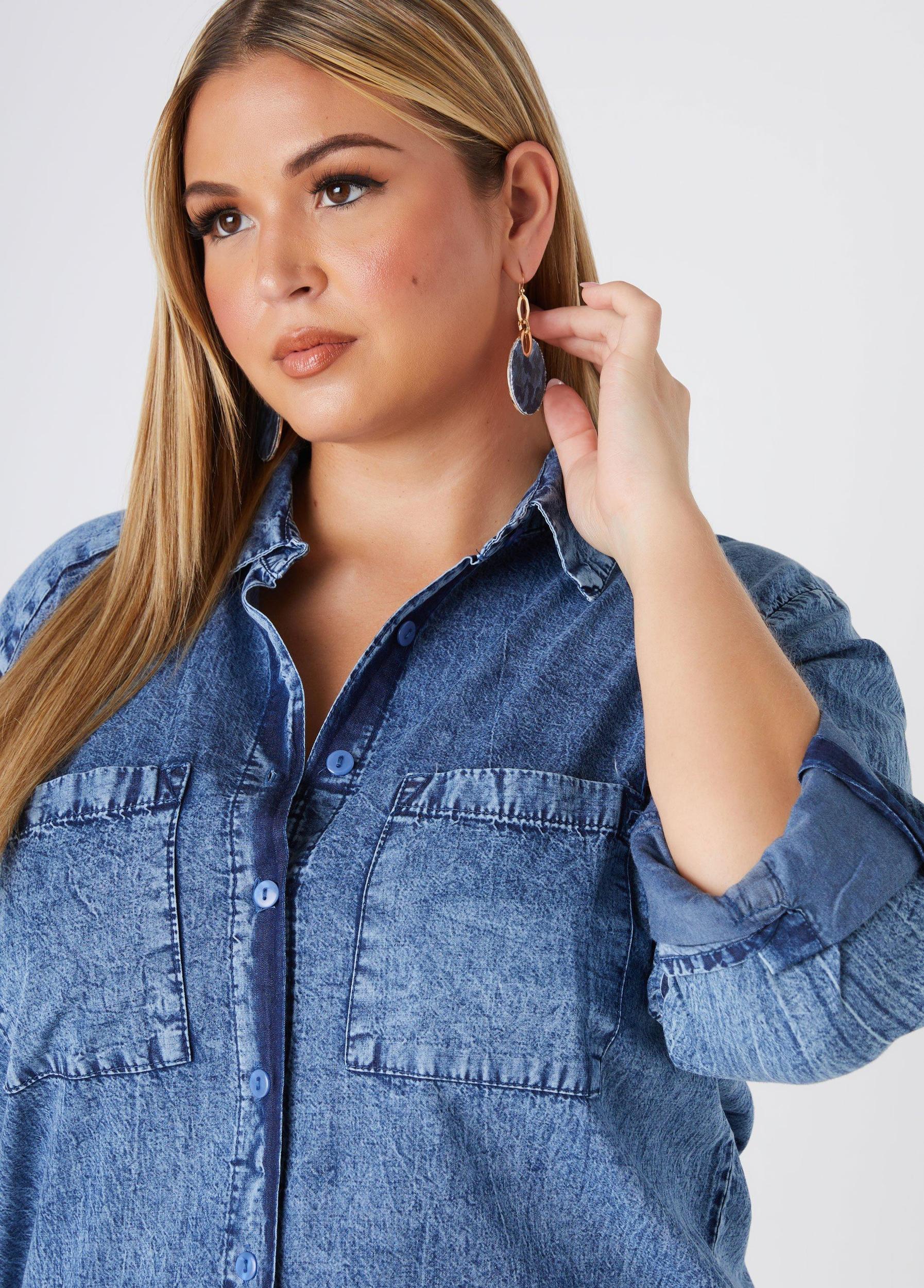 Stonewash Chambray Duster Shirt Product Image