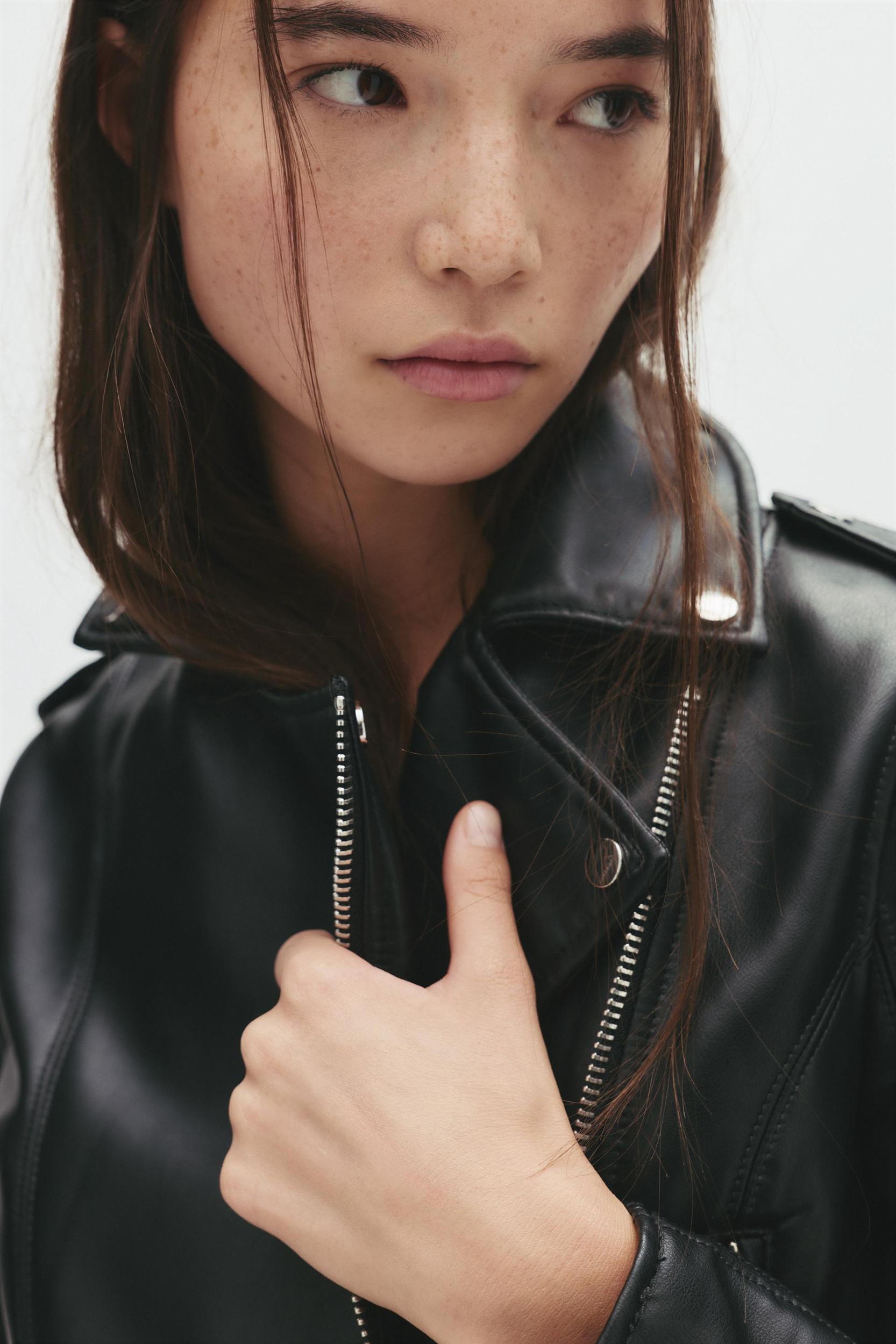 Faux leather biker jacket Product Image