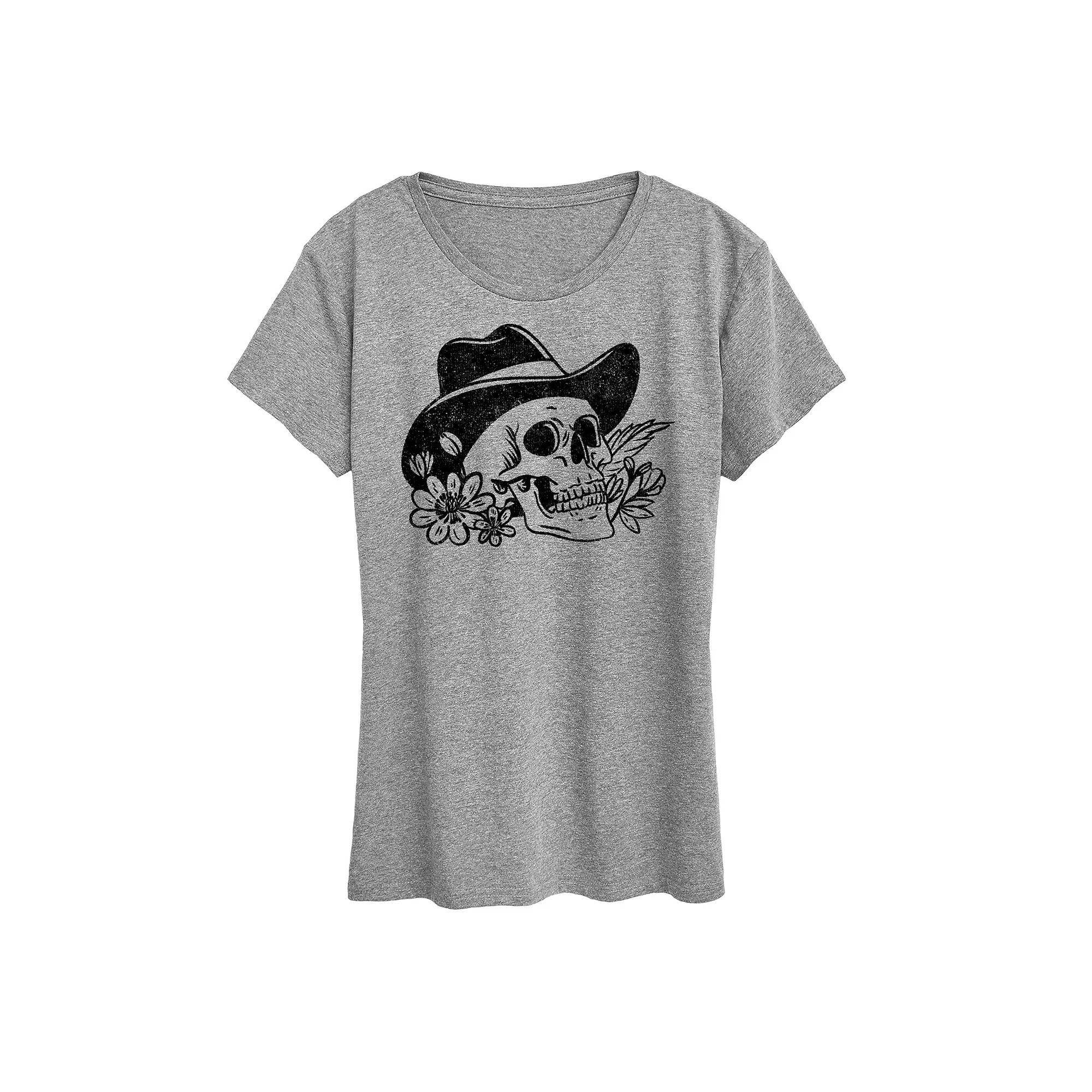 Womens Cowboy Skull Tee Graphic Tee Product Image
