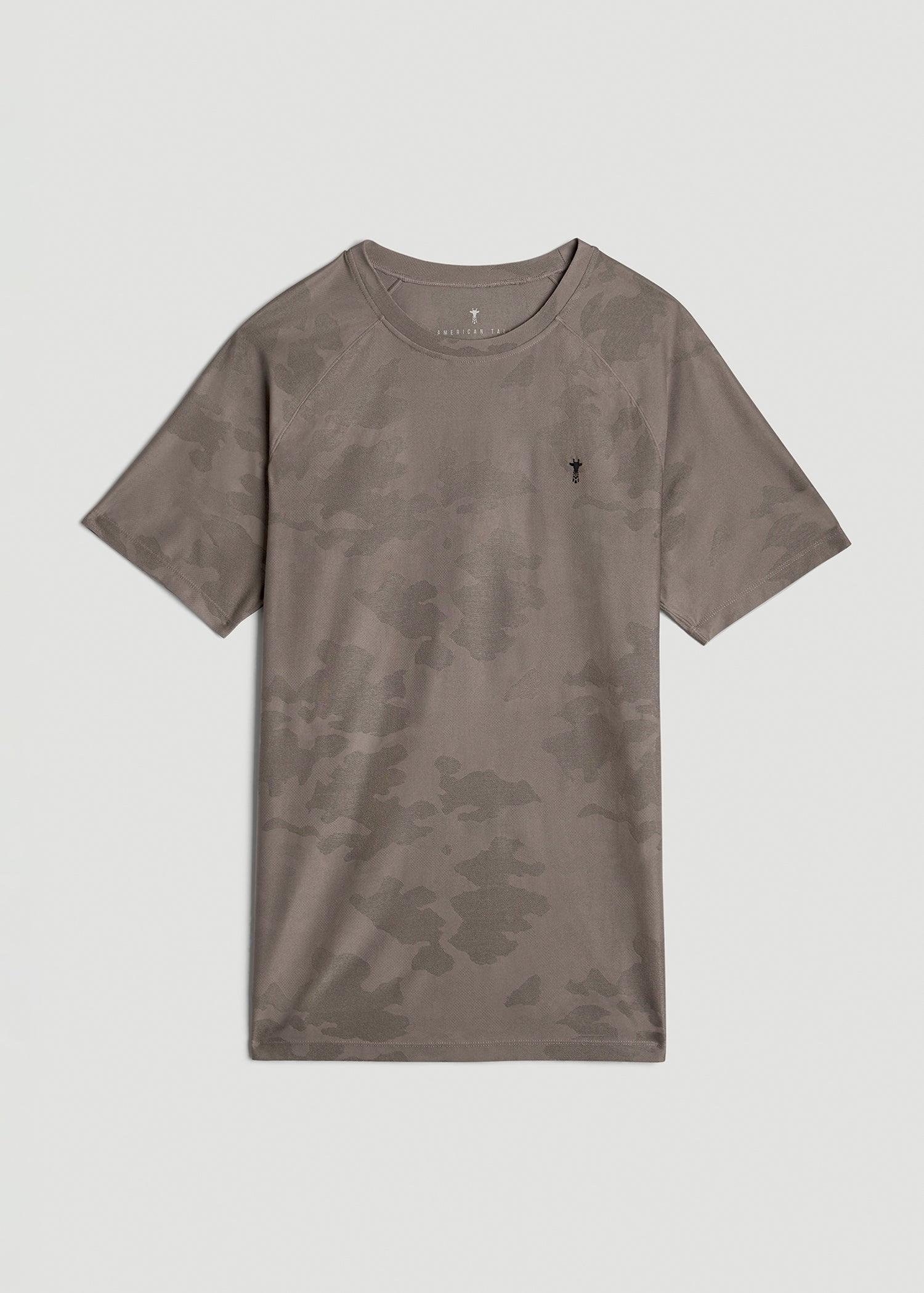 Jacquard Training T-Shirt for Tall Men in Portobello Product Image