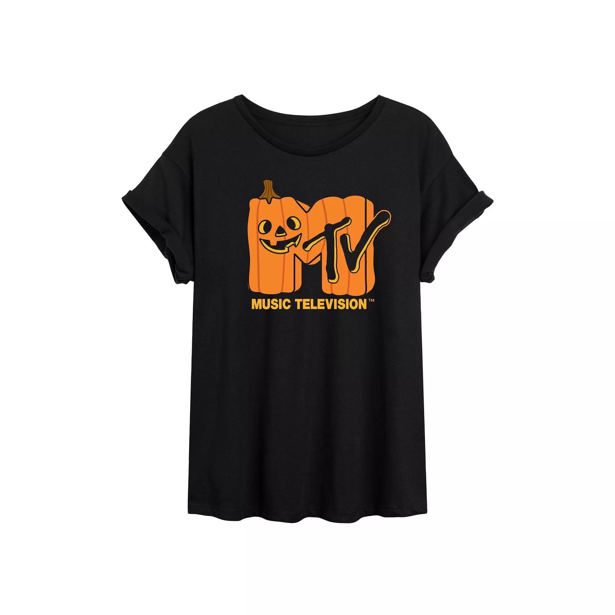 Juniors' MTV Malibu Skate Oversized Tee, Girl's, Size: XL, Black Product Image