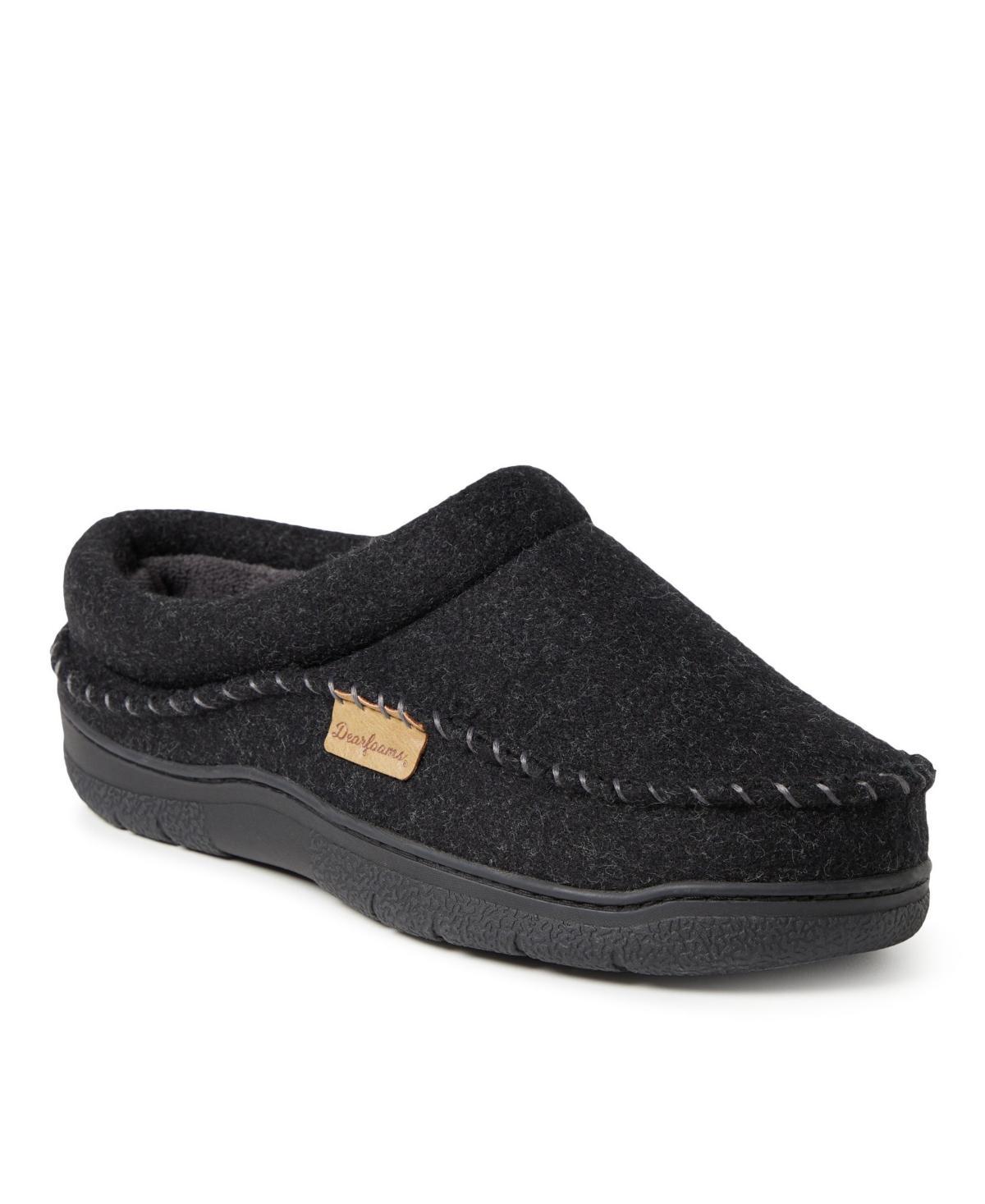 Dearfoams Thompson Wool Blend Men's Clog Slippers, Size: Medium, Black Product Image