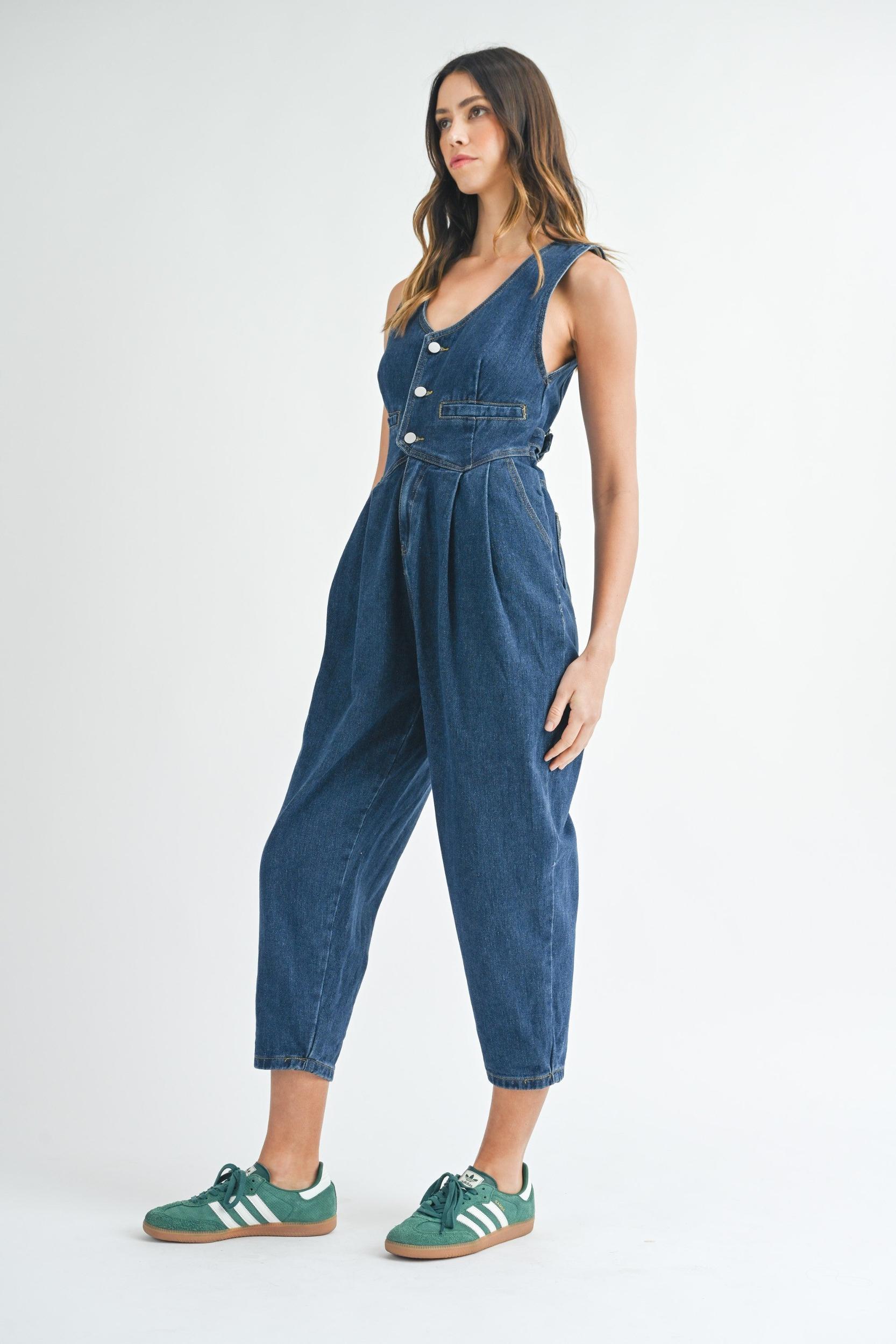Denim Vest Jumpsuit Product Image