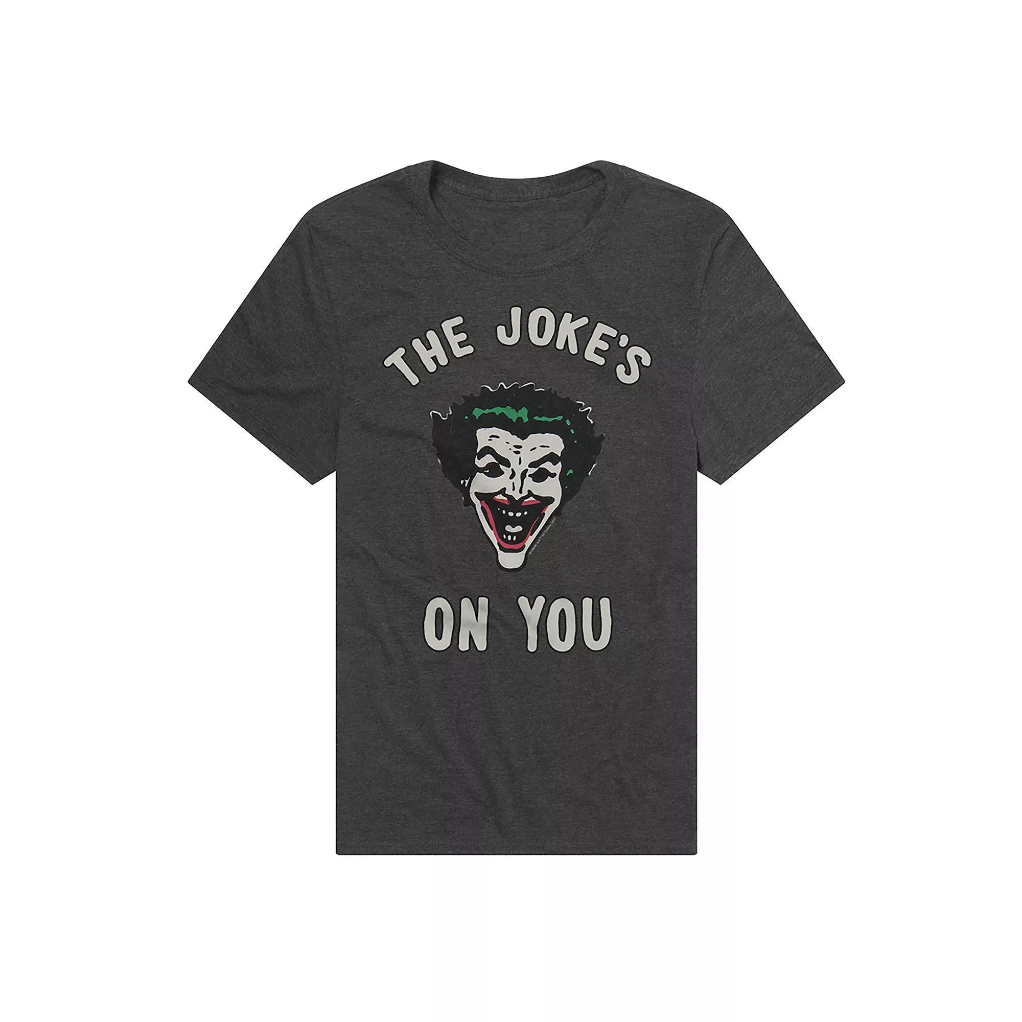 Men's DC Comics The Joker "The Joke's On You" Graphic Tee, Size: Small, Grey Product Image