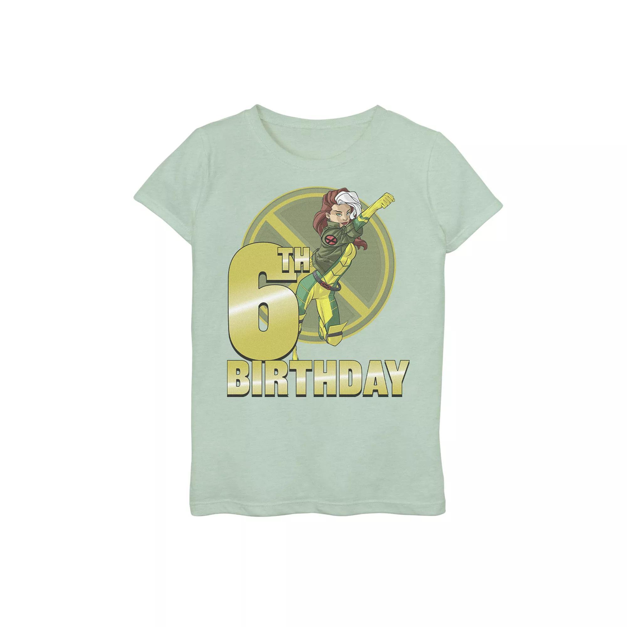 Girls 7-16 Marvel X-Men Rogue 6th Birthday Badge Graphic Tee, Girl's, Size: Large, Green Product Image