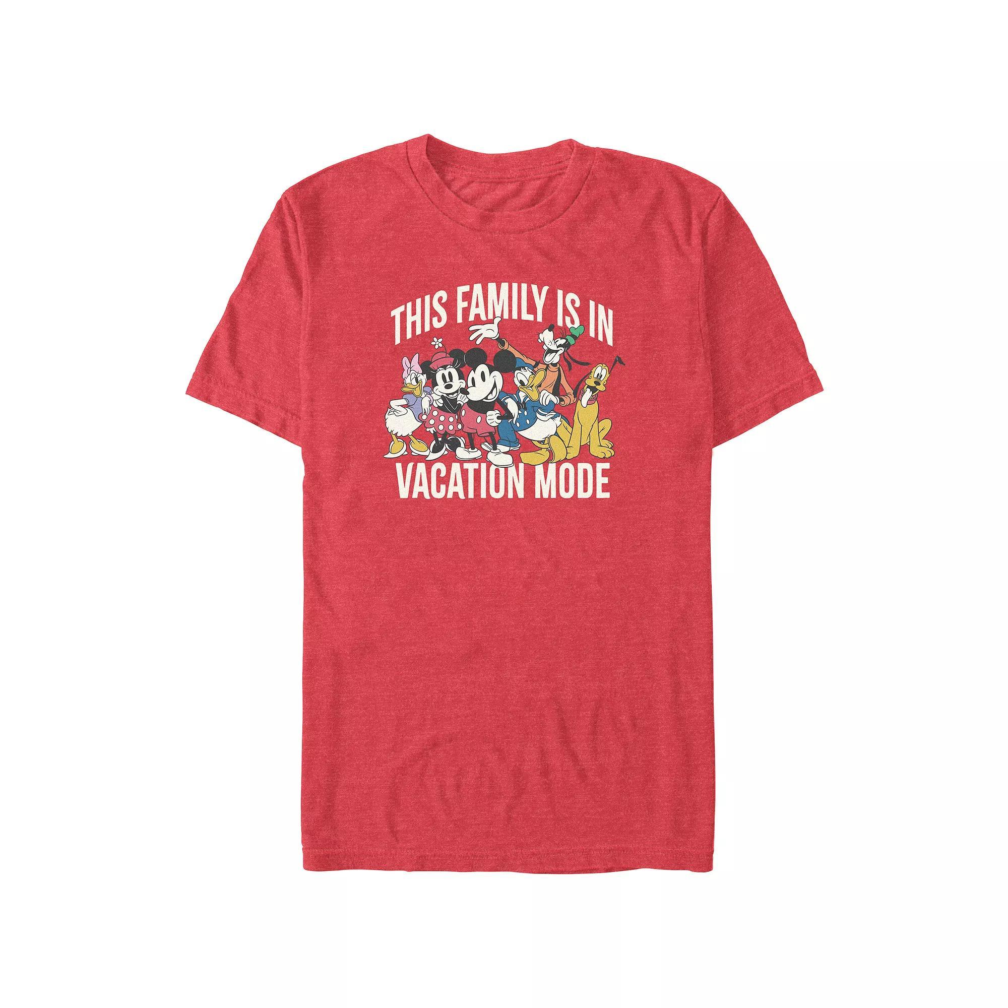 Disney's Mickey Mouse And Friends Vacation Mode Big & Tall Graphic Tee, Men's, Size: 3XL Tall, Red Grey Product Image