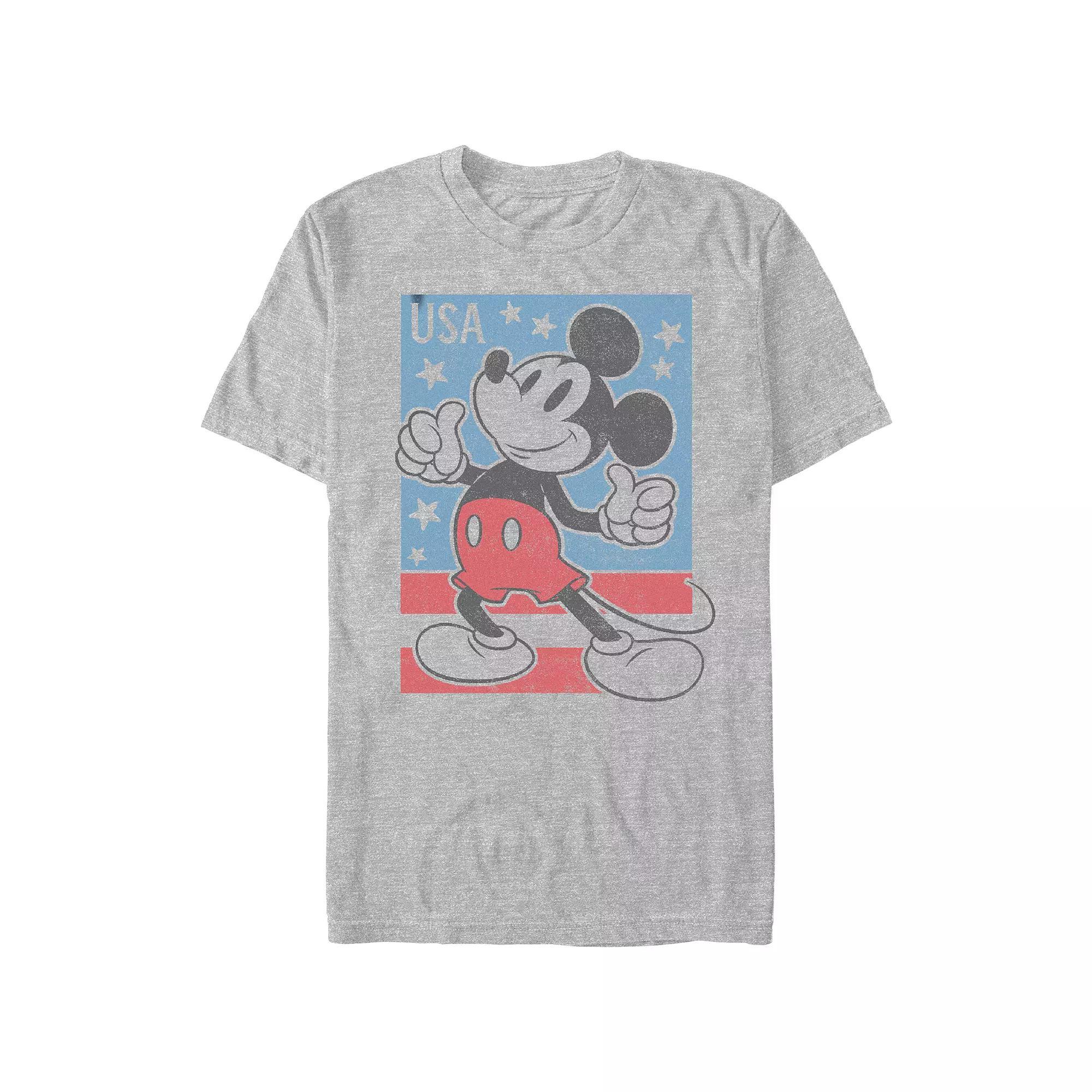 Disney's Mickey Mouse Men's USA Stamp Graphic Tee, Size: XXL, Light Blue Product Image