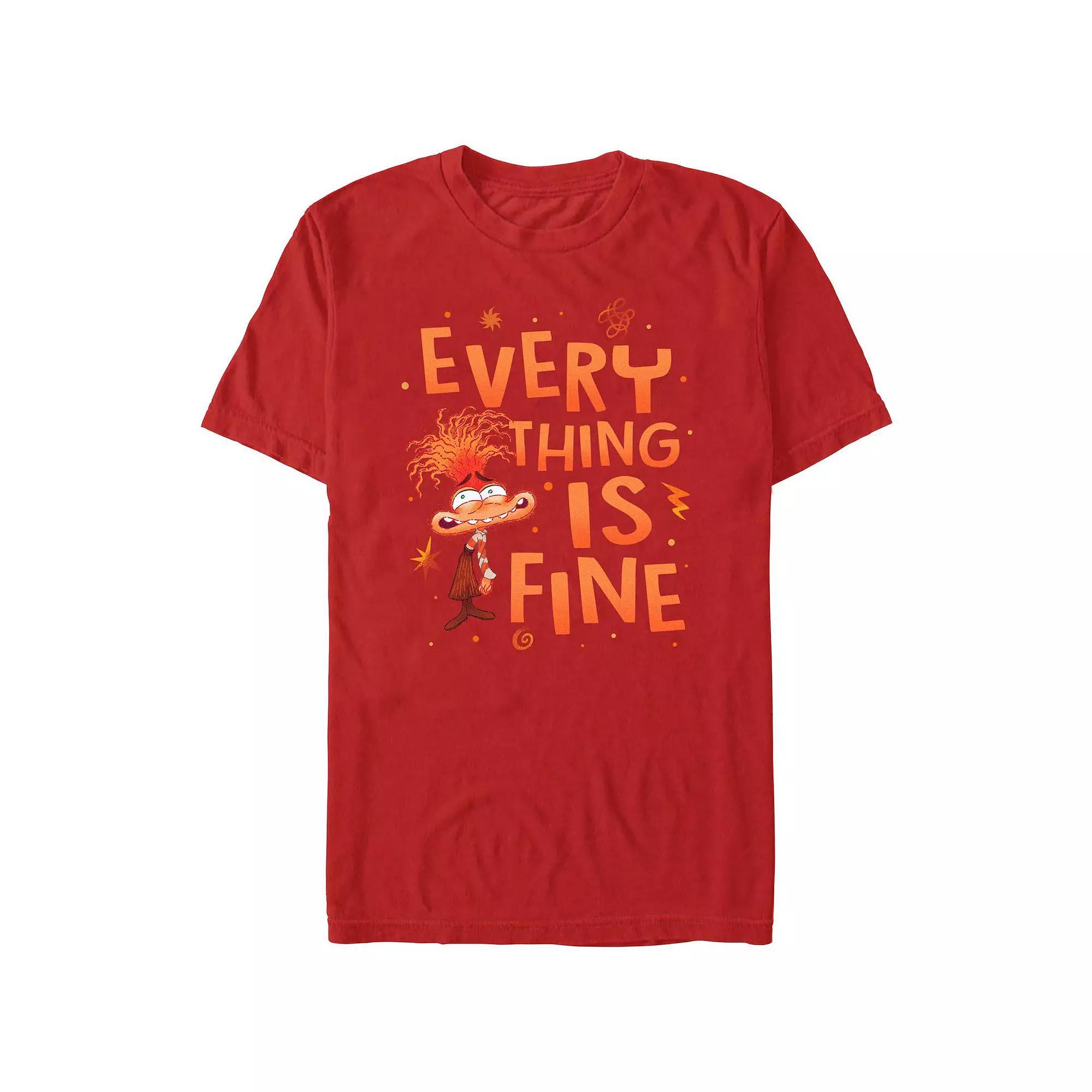 Disney's Inside Out 2 Anxiety Everything is Fine Men's Graphic Tee, Size: Large, Black Product Image